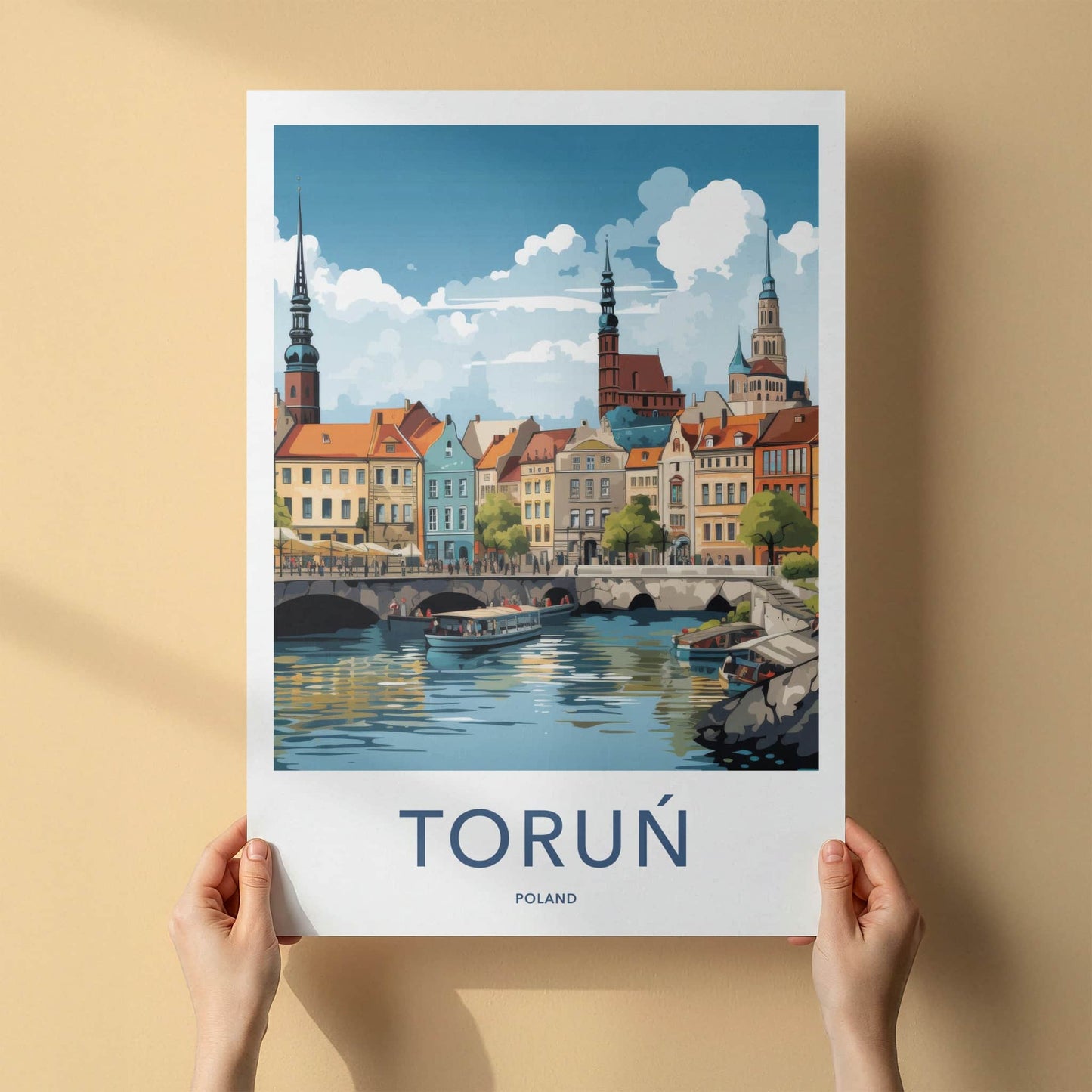 Torun Poster - Poland Travel Art - Historic City River Home Decor
