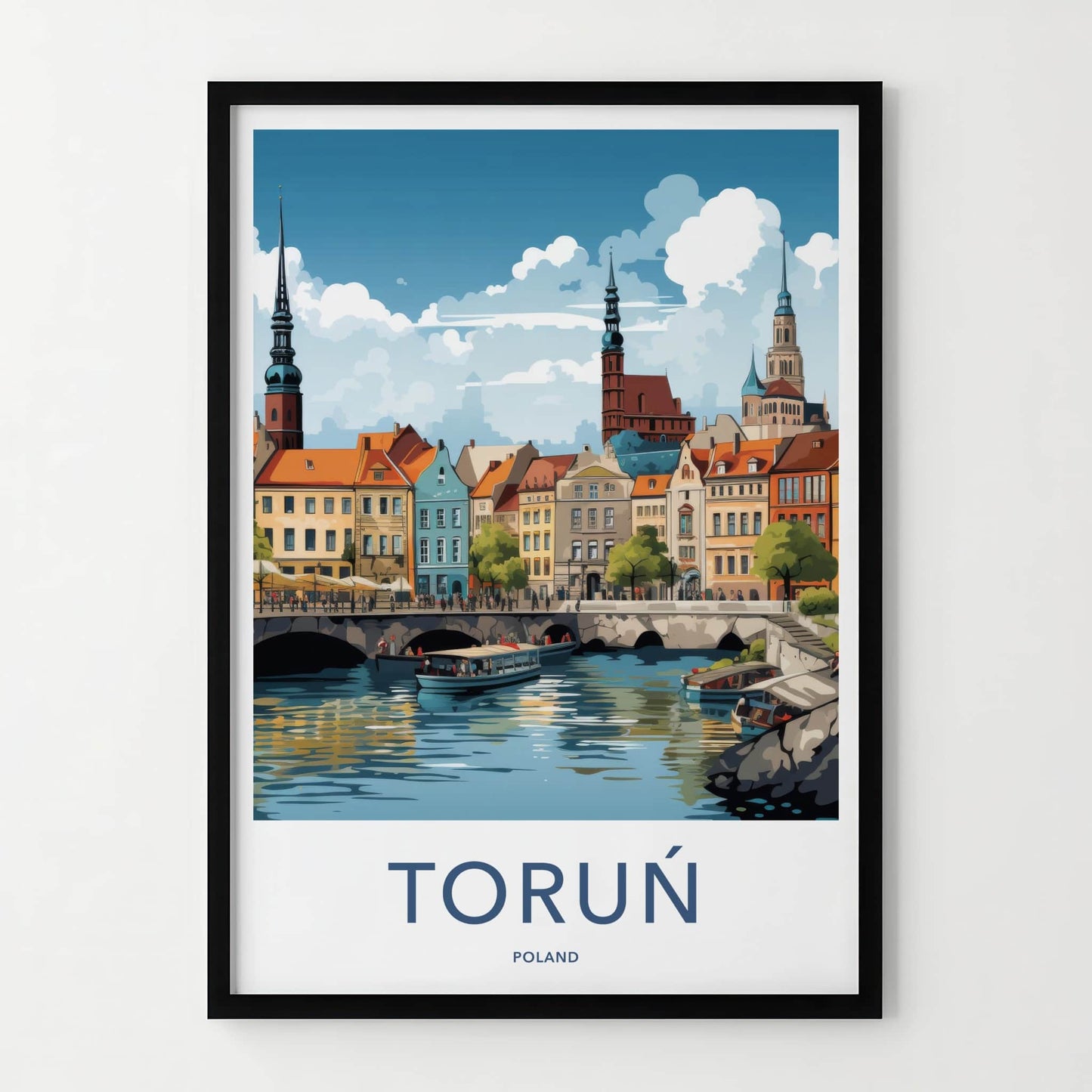 Torun Poster - Poland Travel Art - Historic City River Home Decor
