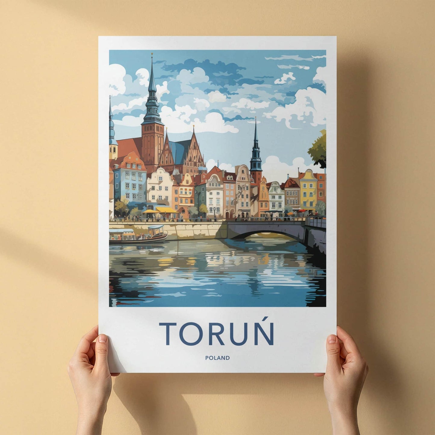 Torun Poster - Poland Travel Art - Historic Riverfront Town Home Decor