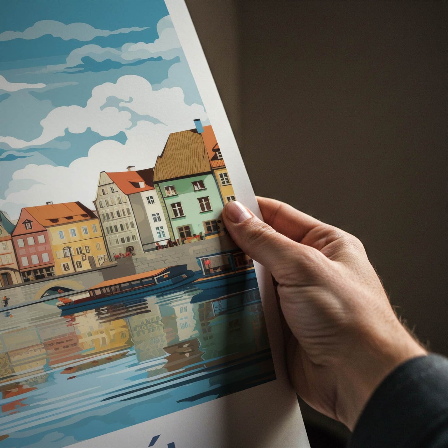 Torun Poster - Poland Travel Art - Historic Town Waterfront Home Decor