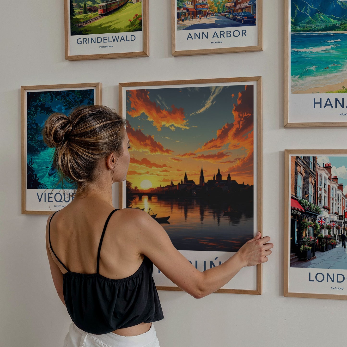 Torun Poster - Poland Travel Art - Vibrant Sunset Cityscape Home Decor