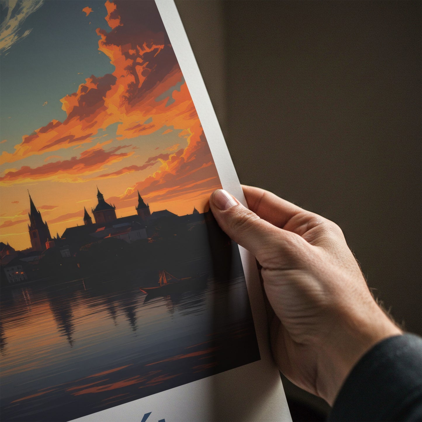 Torun Poster - Poland Travel Art - Vibrant Sunset Cityscape Home Decor