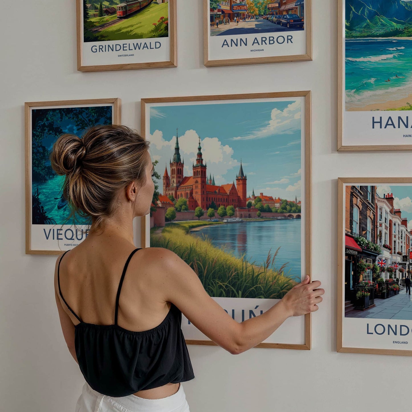 Torun Poster - Poland Travel Print - Ancient Red Brick Cathedral Wall Decor