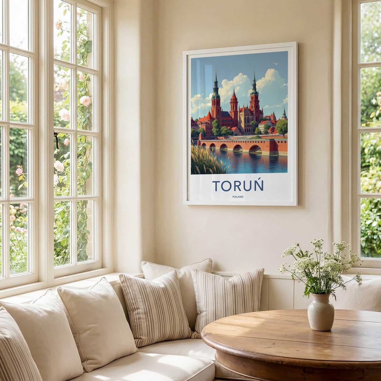 Torun Poster - Poland Travel Print - Historic Riverfront City Home Decor