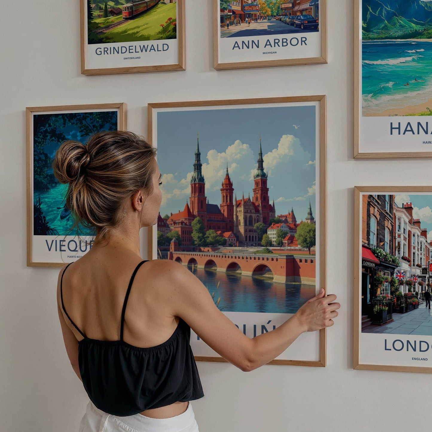Torun Poster - Poland Travel Print - Historic Riverfront City Home Decor
