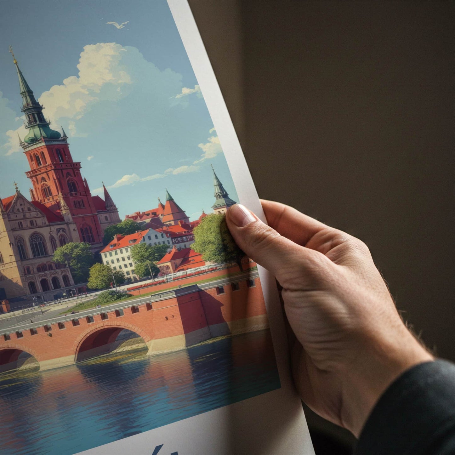 Torun Poster - Poland Travel Print - Historic Riverfront City Home Decor