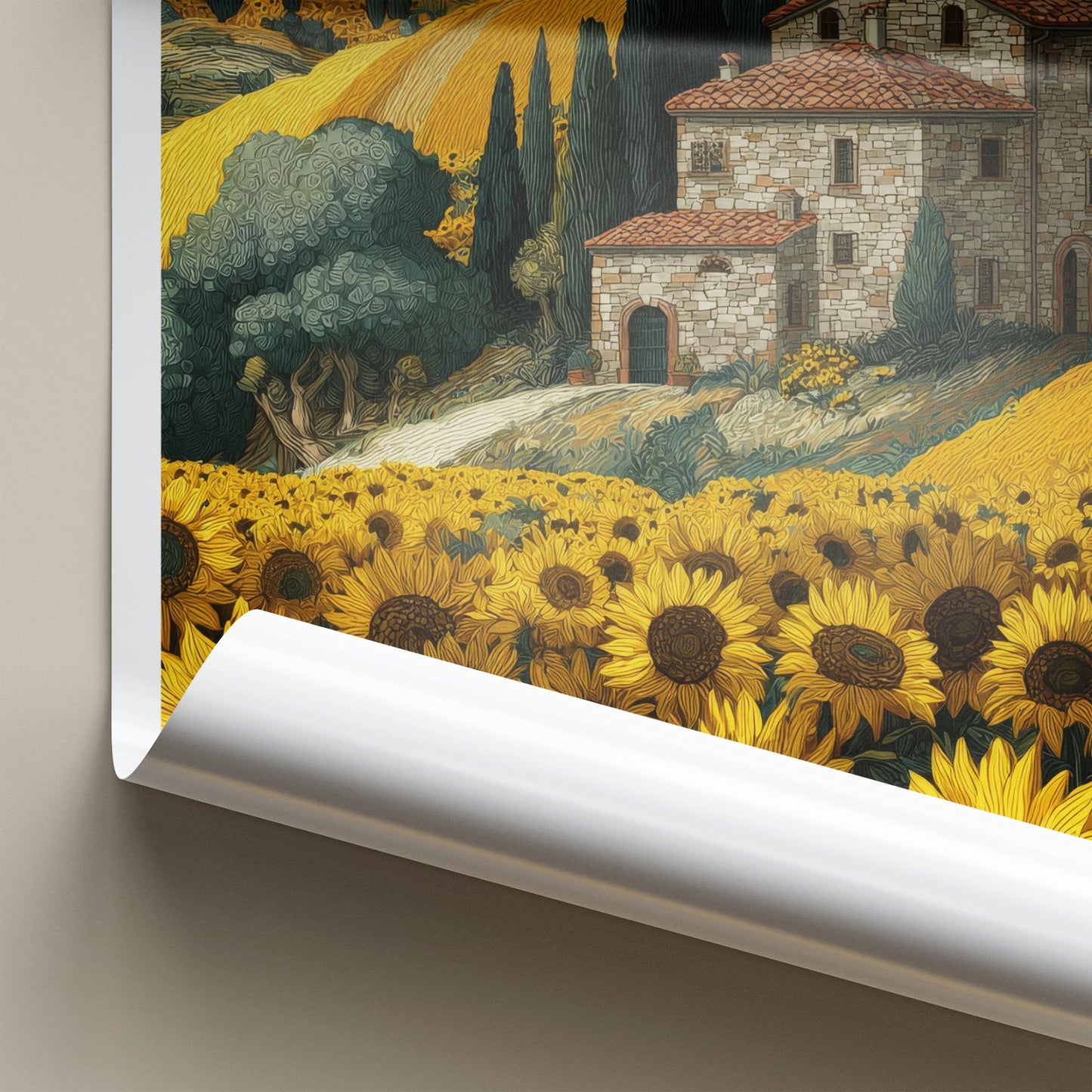 Toscana Poster - Italy Wall Art - Cypress Hills Sunflowers Home Decor