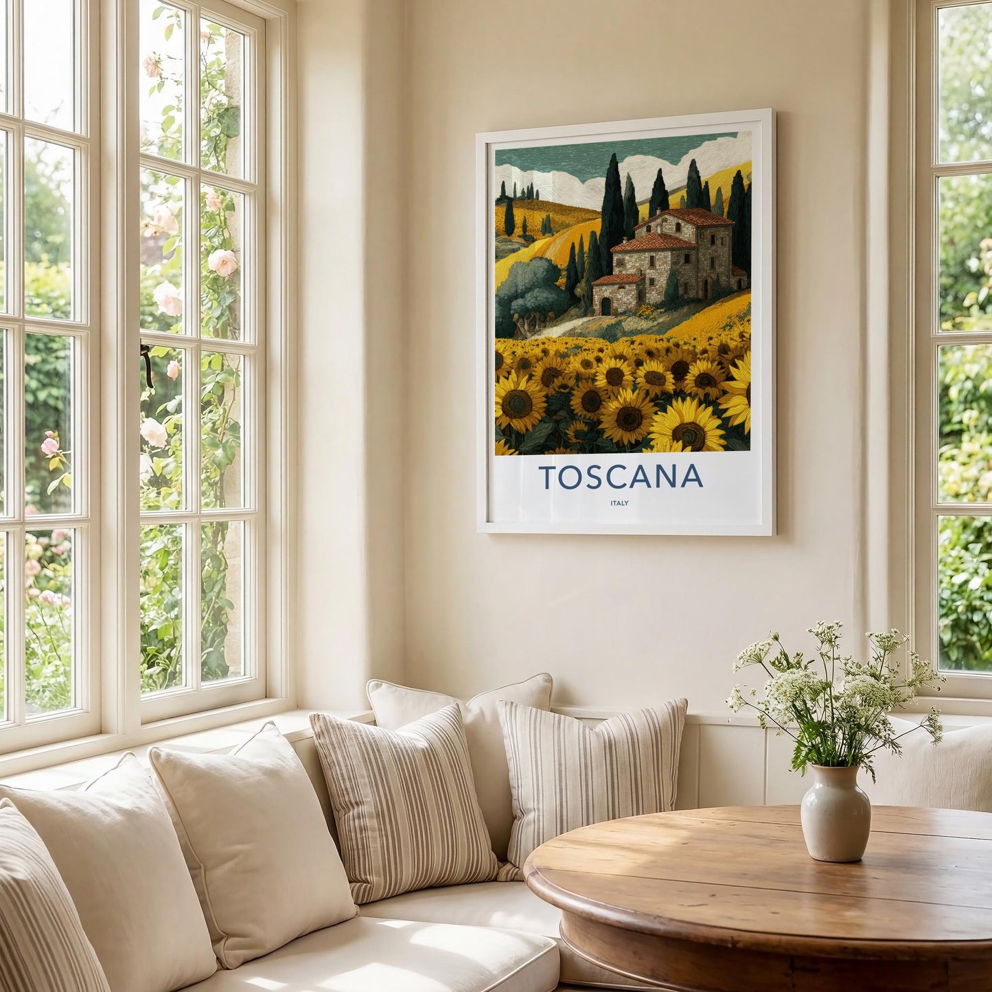 Toscana Poster - Italy Wall Art - Cypress Hills Sunflowers Home Decor
