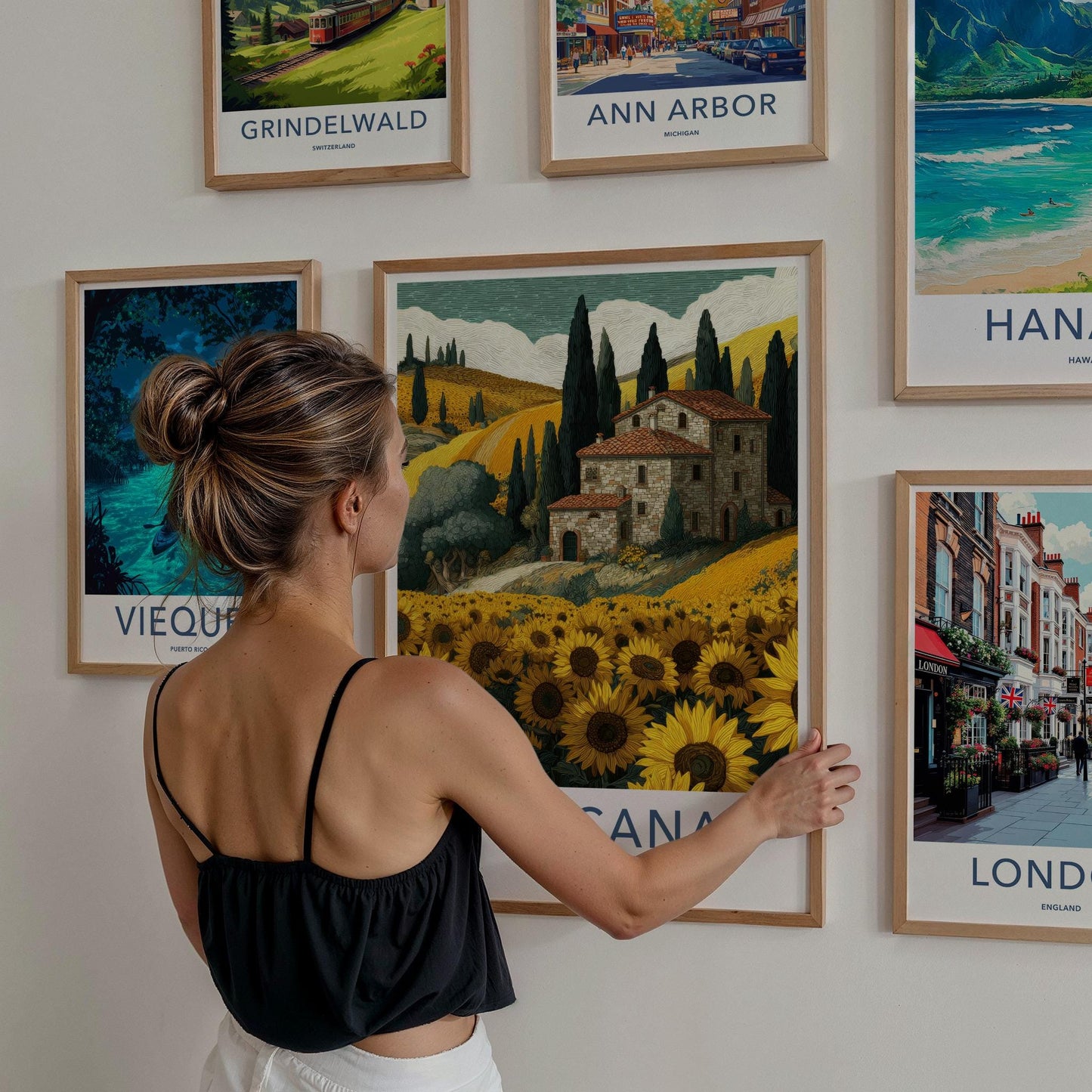 Toscana Poster - Italy Wall Art - Cypress Hills Sunflowers Home Decor