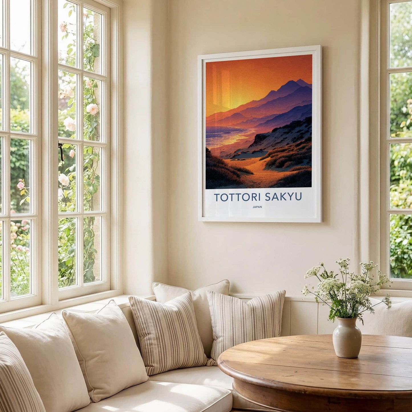 Tottori Sakyu Poster - Japan Travel Art - Golden Beach Dunes Home Decor