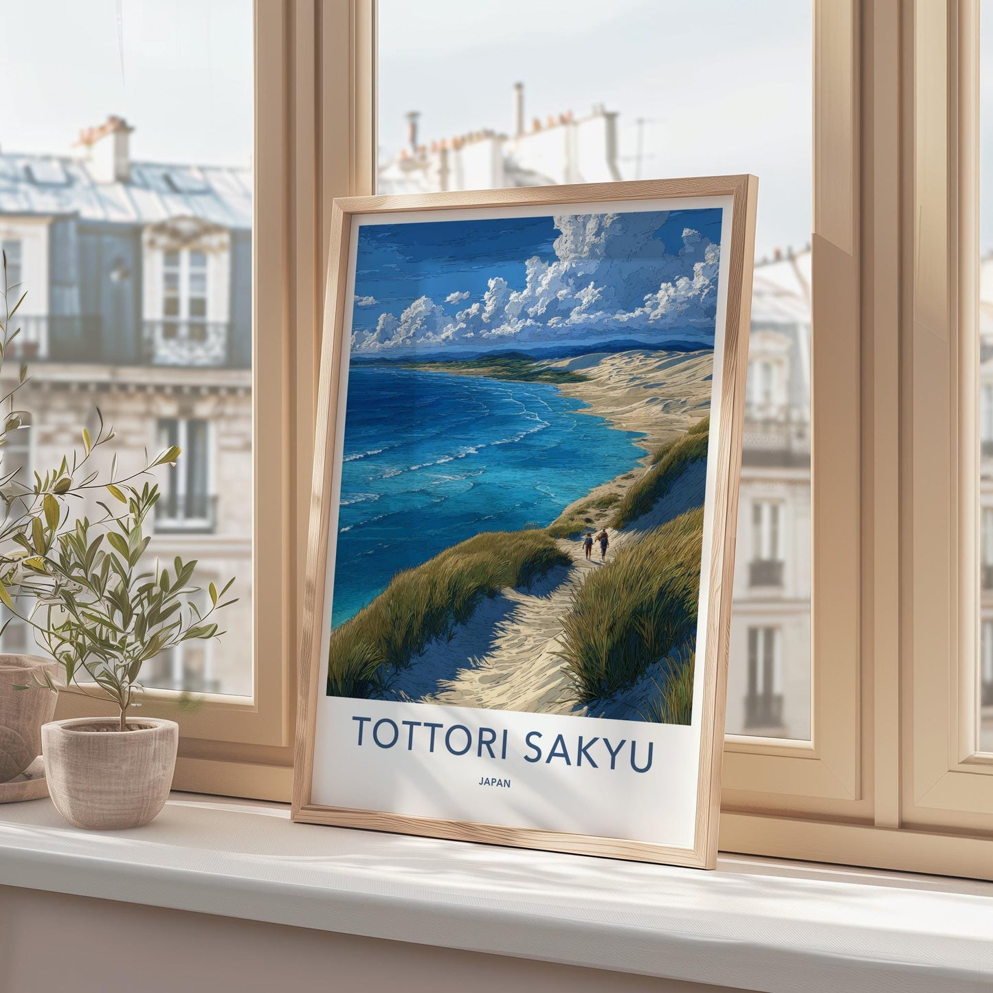 Tottori Sakyu Poster - Japan Travel Art - Sandy Coastal Path Home Decor