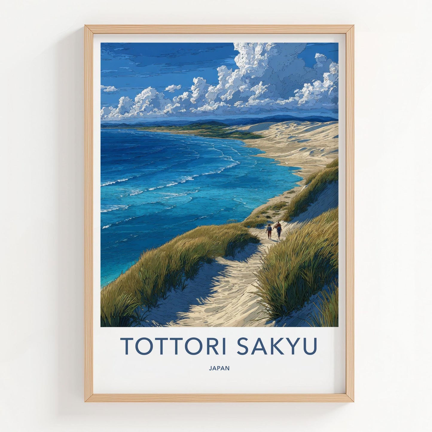 Tottori Sakyu Poster - Japan Travel Art - Sandy Coastal Path Home Decor