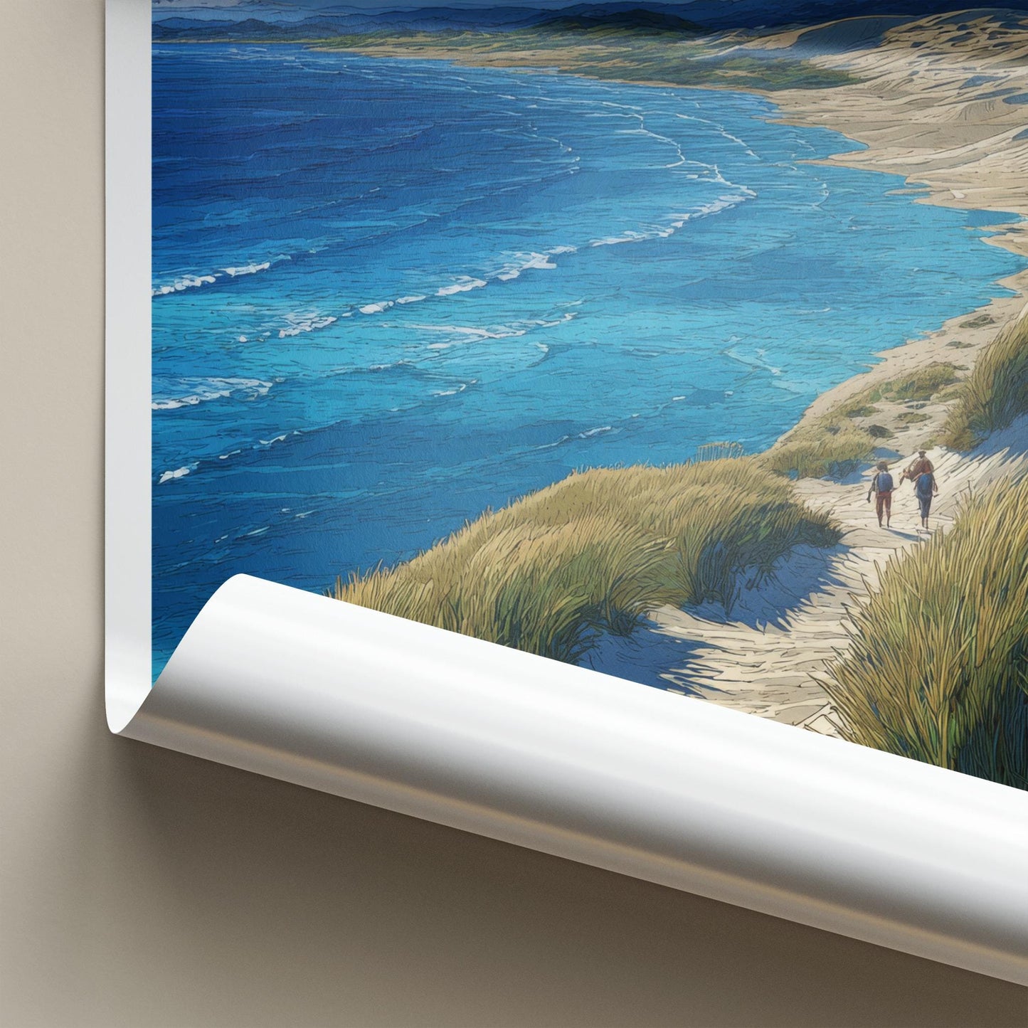 Tottori Sakyu Poster - Japan Travel Art - Sandy Coastal Path Home Decor