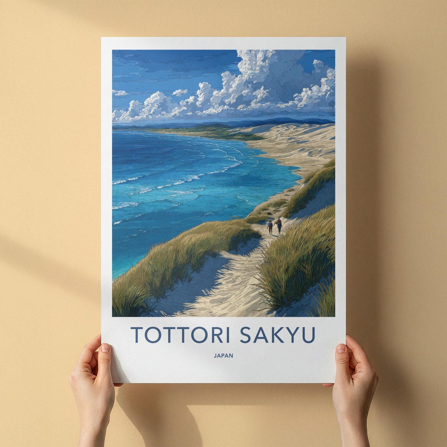 Tottori Sakyu Poster - Japan Travel Art - Sandy Coastal Path Home Decor