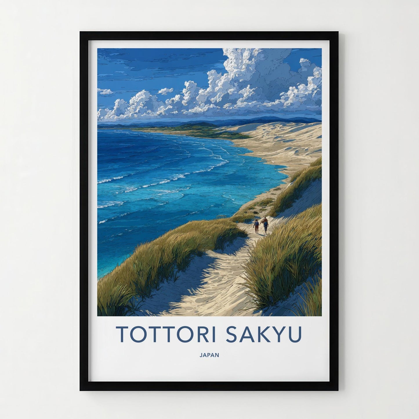 Tottori Sakyu Poster - Japan Travel Art - Sandy Coastal Path Home Decor