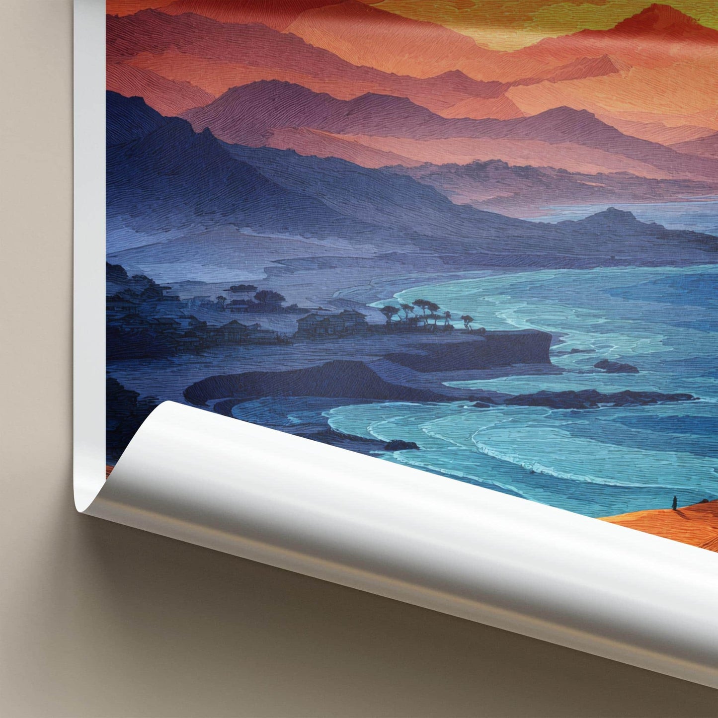 Tottori Sakyu Poster - Japan Travel Art - Vibrant Ocean Dunes Home Decor