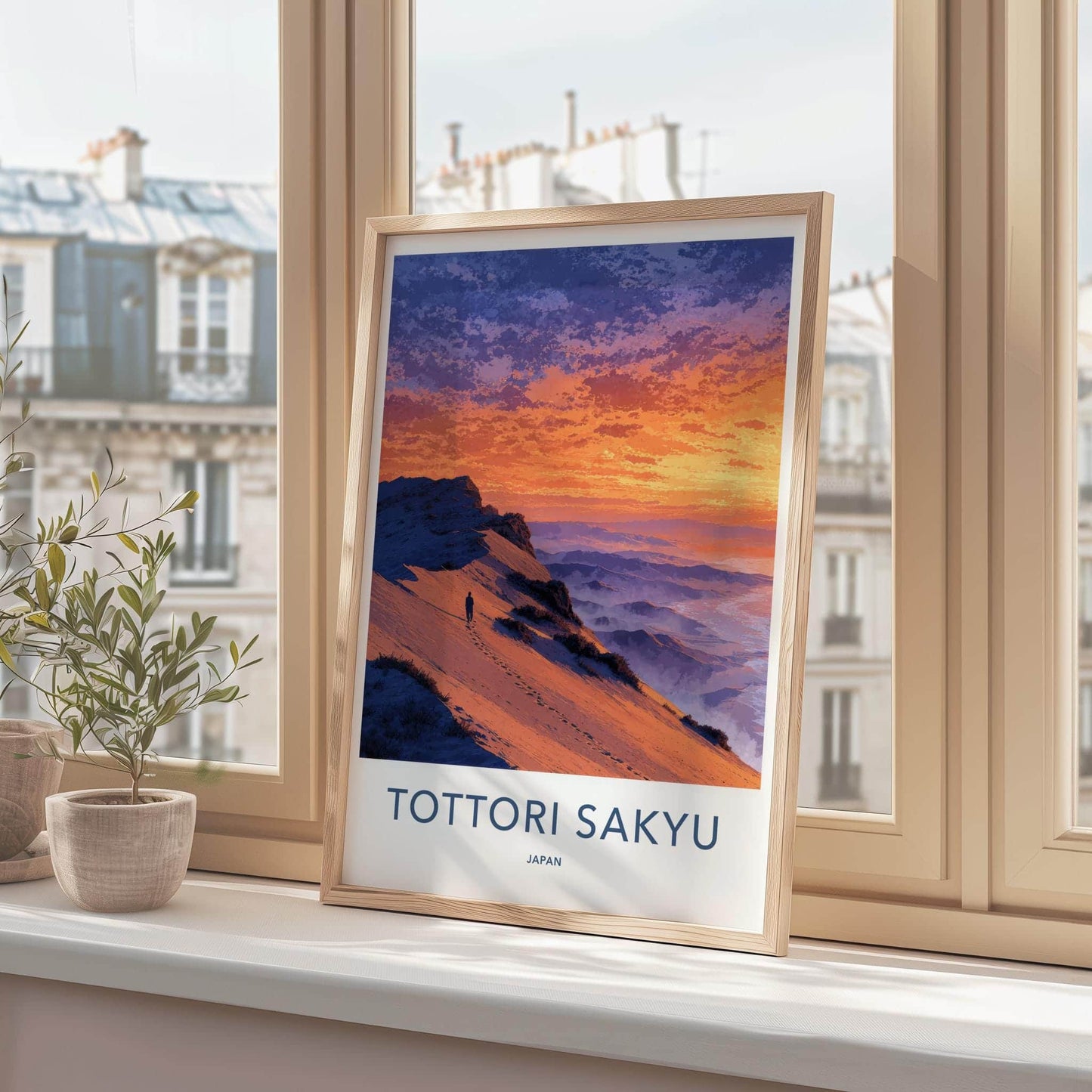 Tottori Sakyu Poster - Japan Travel Art - Vibrant Sunset Dunes Home Decor