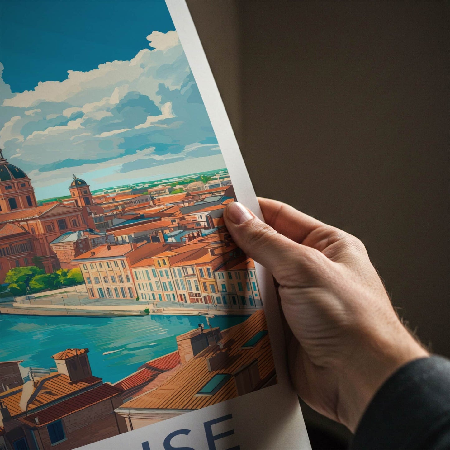 Toulouse Poster - France Travel Art - City River Dome Home Decor