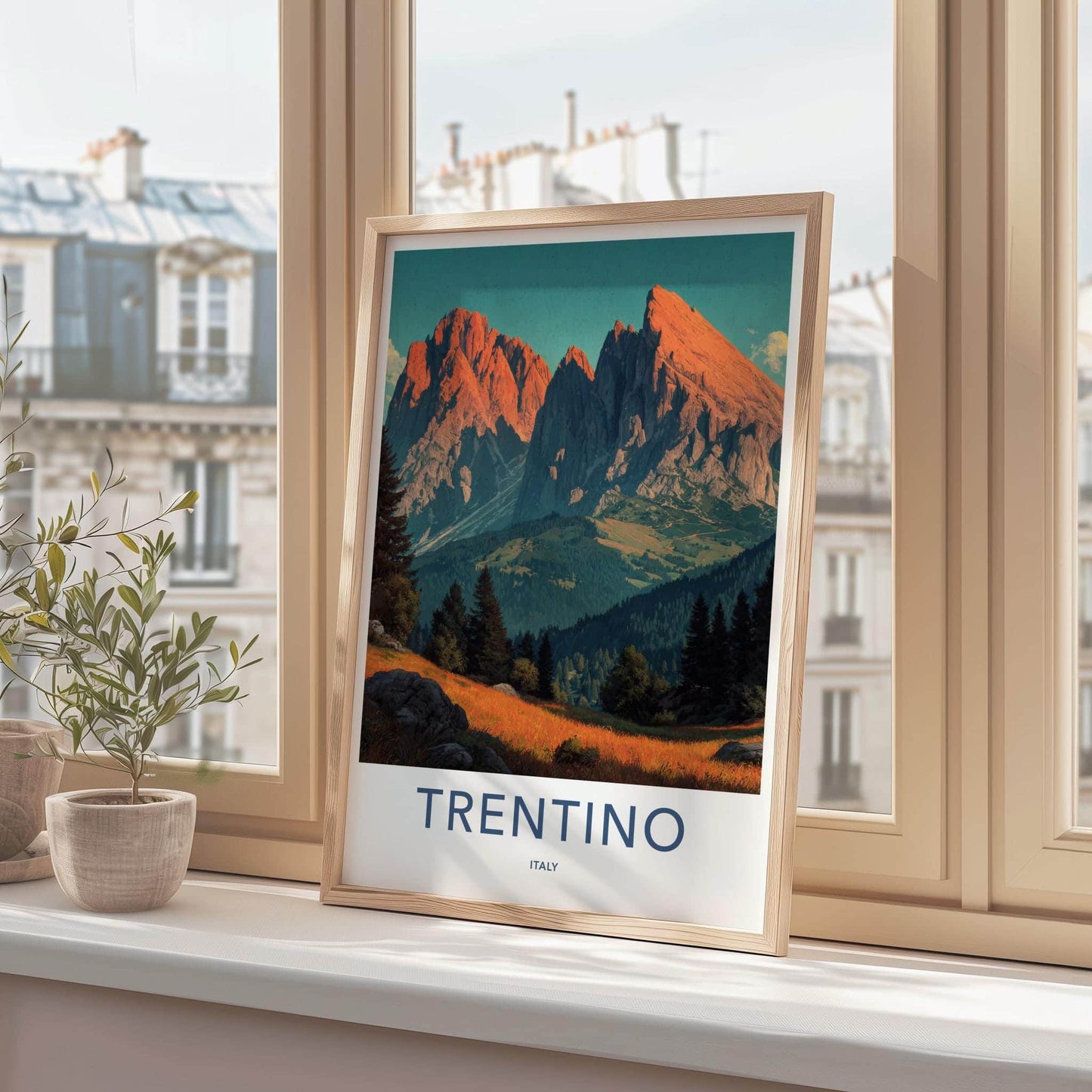 Trentino Poster - Italy Art Print - Dramatic Mountain Sunset Wall Decor
