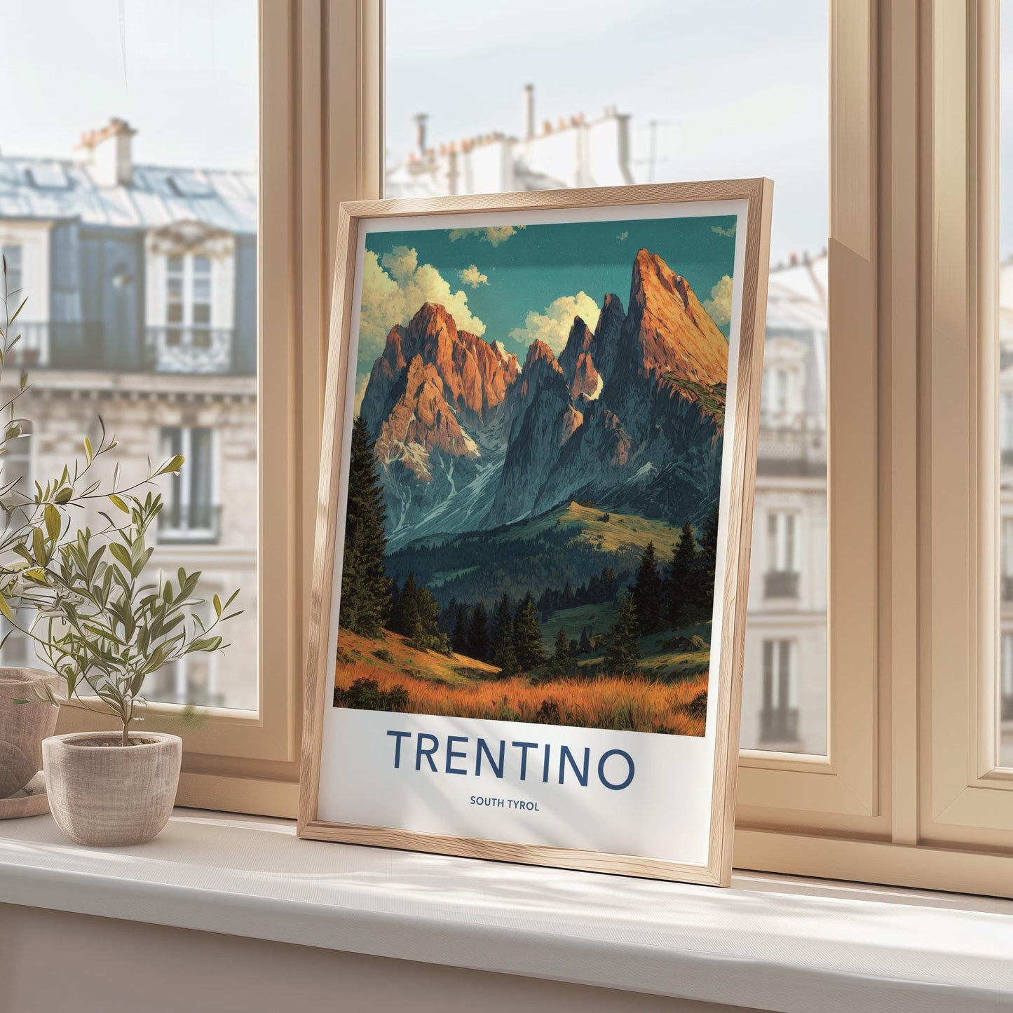TRENTINO Poster - Italy Travel Art - Dolomites Alpine Landscape Home Decor