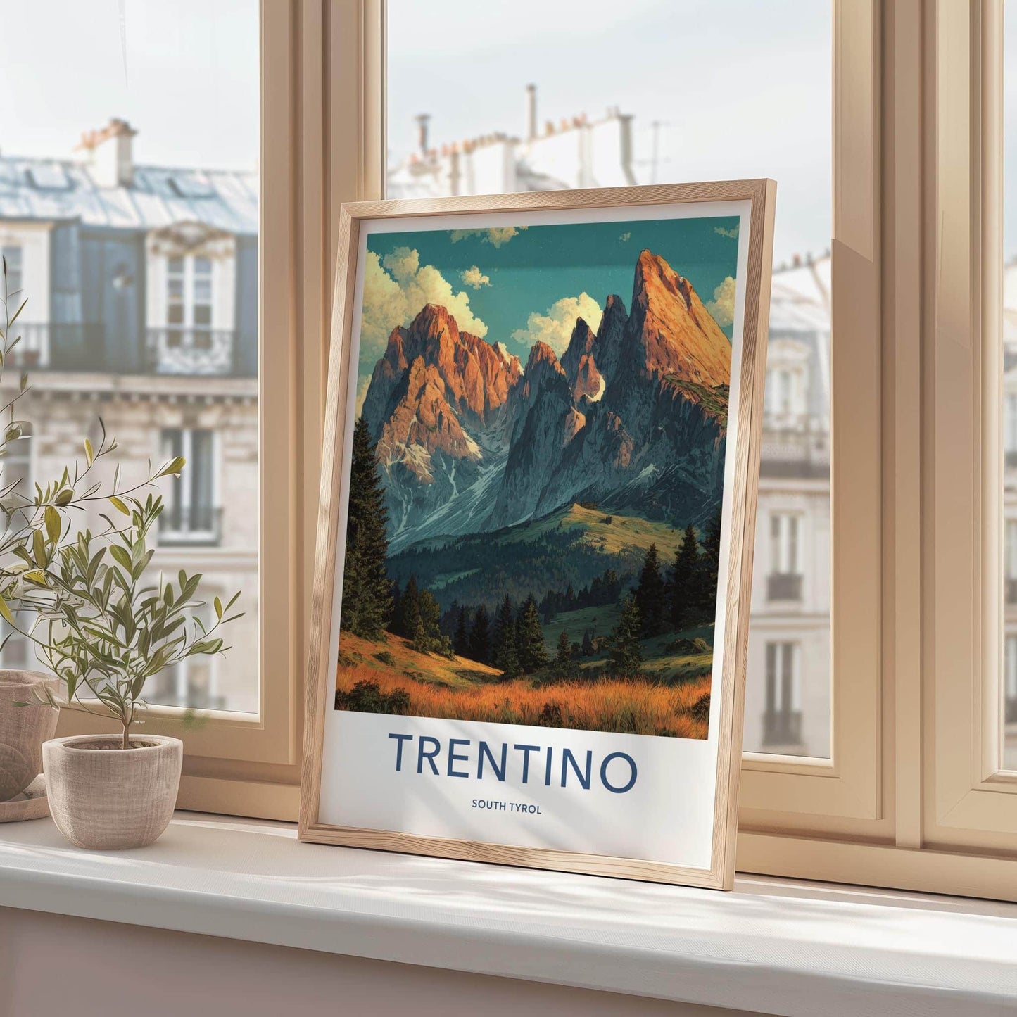 TRENTINO Poster - Italy Travel Art - Dolomites Alpine Landscape Home Decor