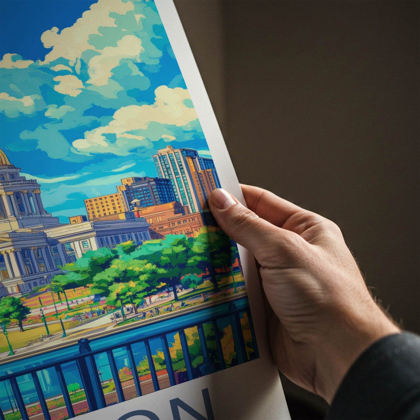 Trenton Poster - New Jersey Travel Art - Golden Dome Capitol Home Decor