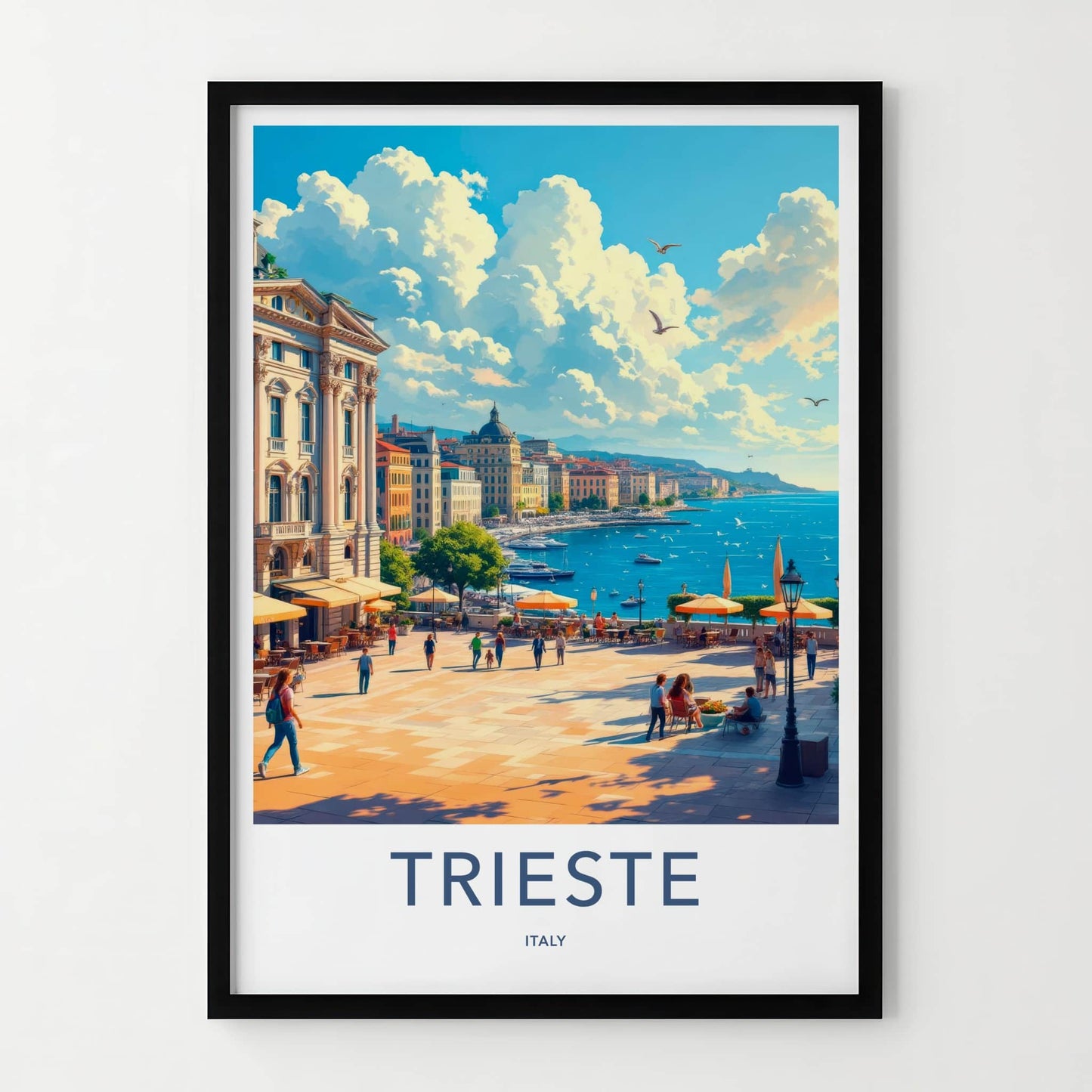 Trieste Poster - Italy Travel Art - Bustling Coastal City Home Decor