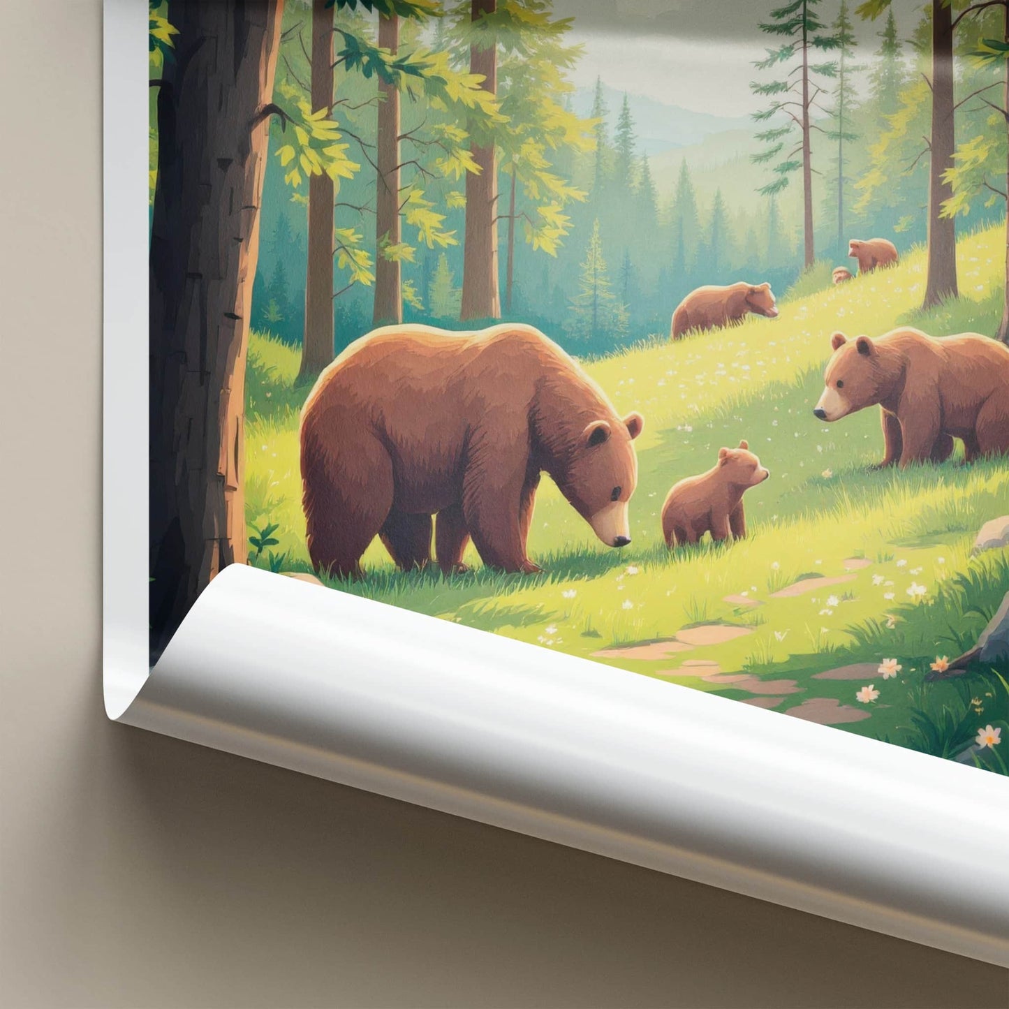 Triglav National Park Poster - Slovenia Travel Art - Bear Family Woods Home Decor