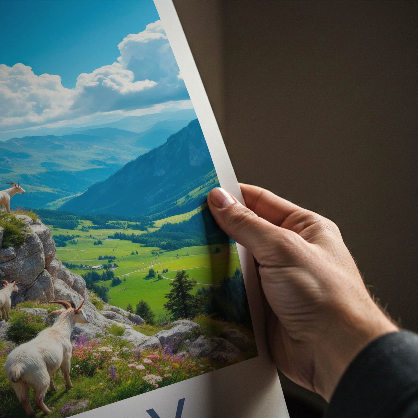 Triglav National Park Poster - Slovenia Travel Art - Mountain Goats Valley Home Decor