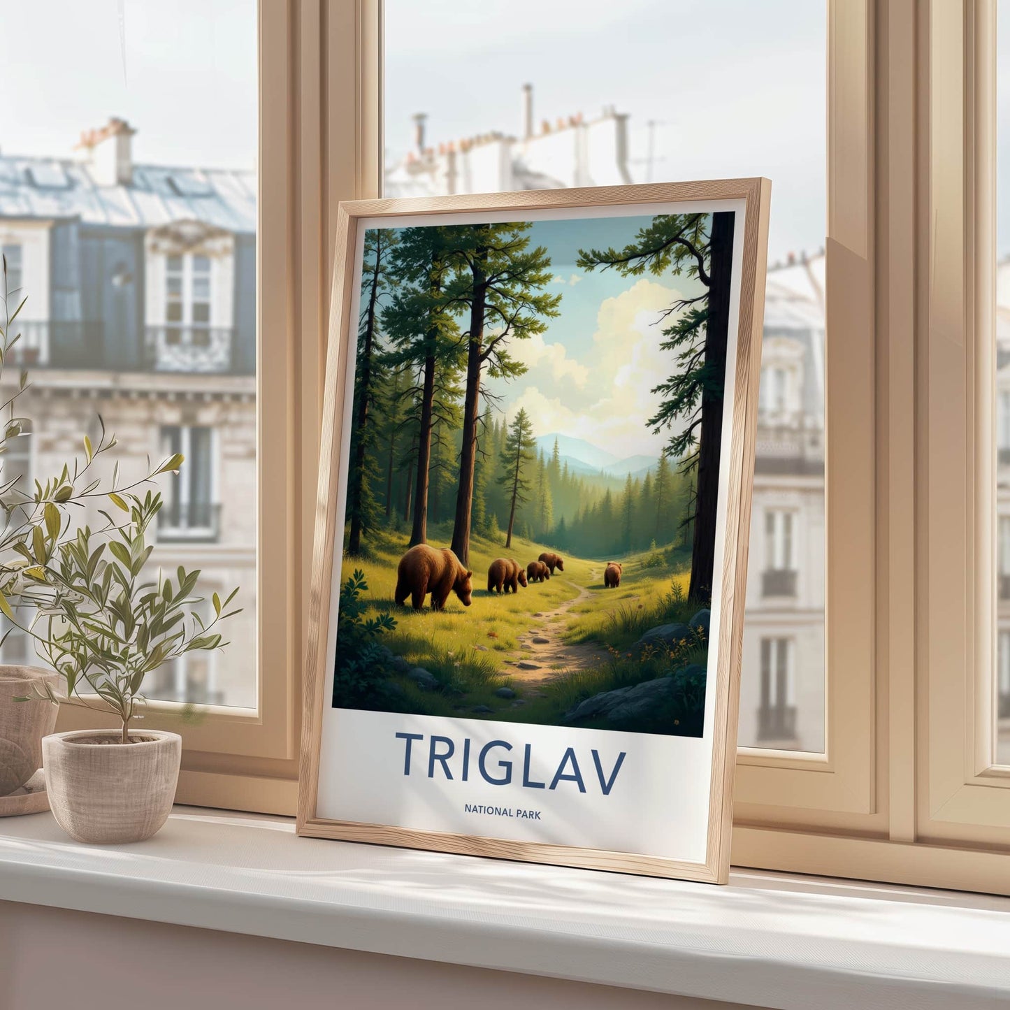 Triglav National Park Poster - Slovenia Travel Art - Wild Bears Forest Home Decor