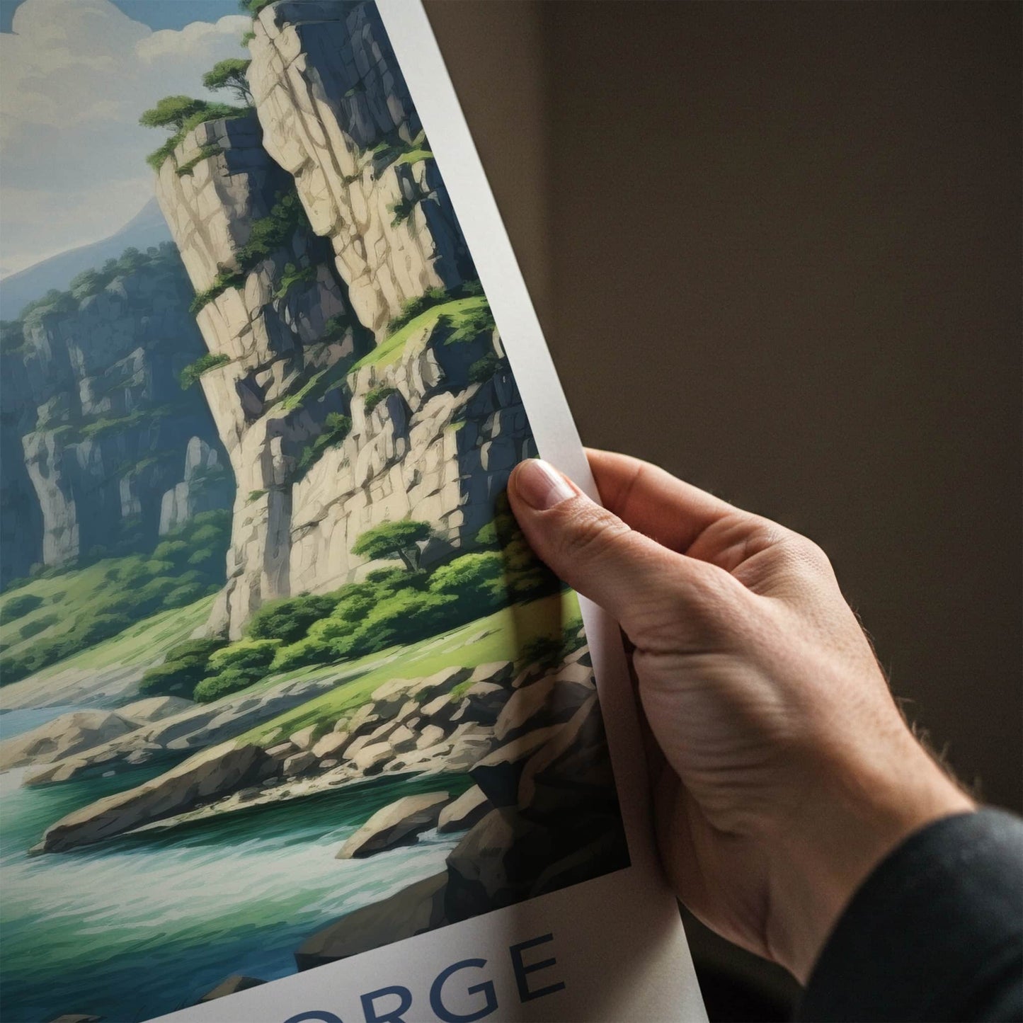 Trigrad Gorge Poster - Bulgaria Travel Art - Emerald River Gorge Home Decor