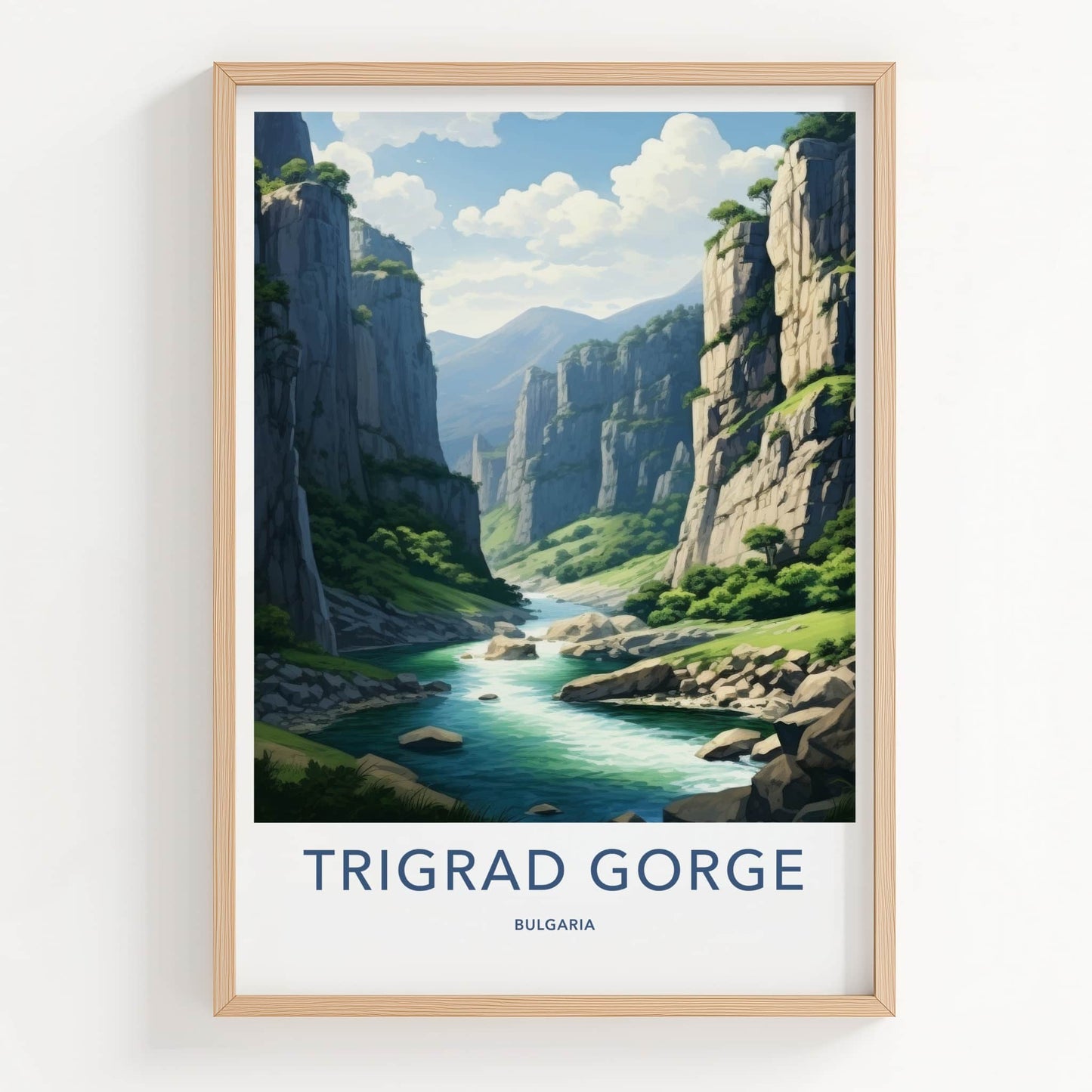 Trigrad Gorge Poster - Bulgaria Travel Art - Emerald River Gorge Home Decor
