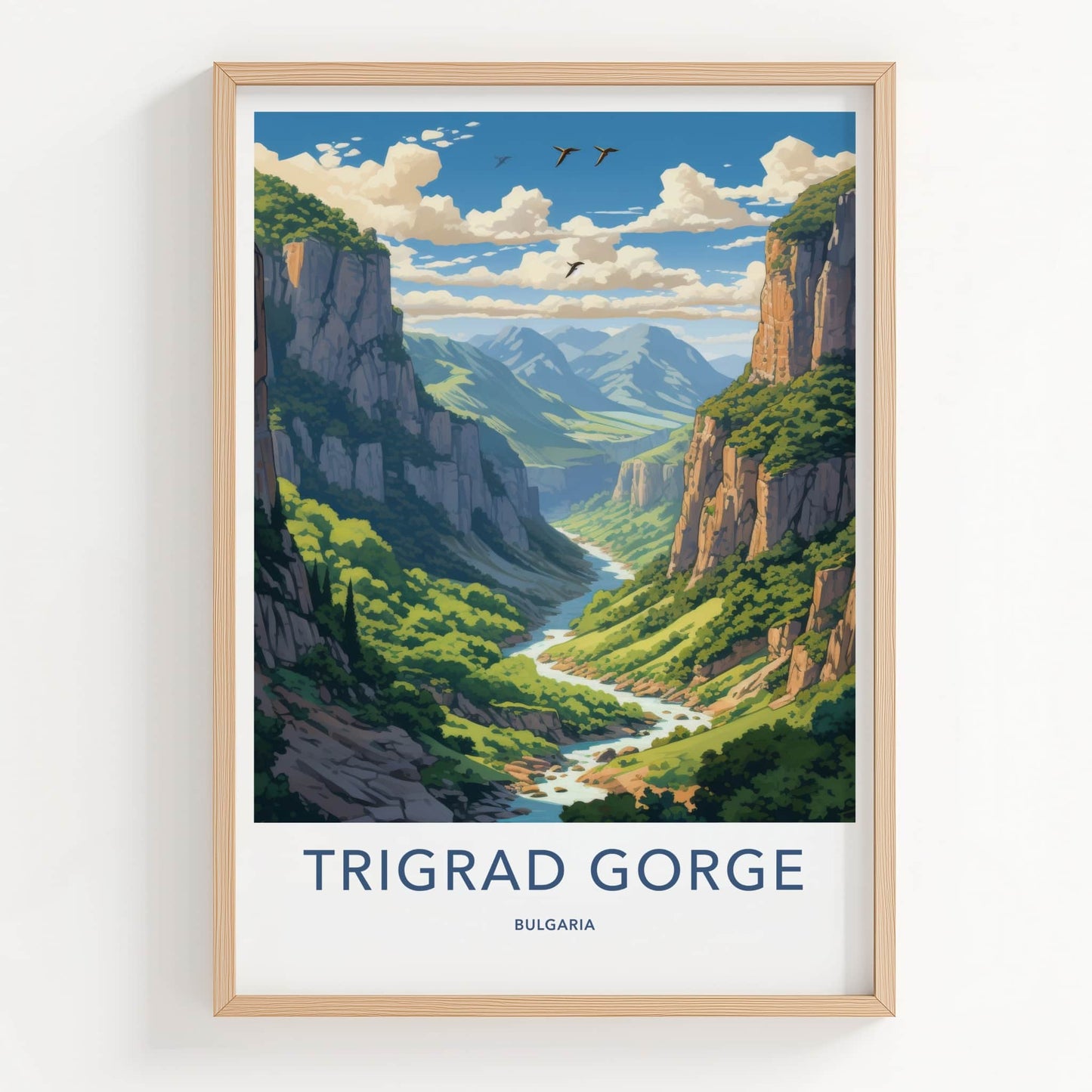 Trigrad Gorge Poster - Bulgaria Travel Art - Majestic River Gorge Home Decor