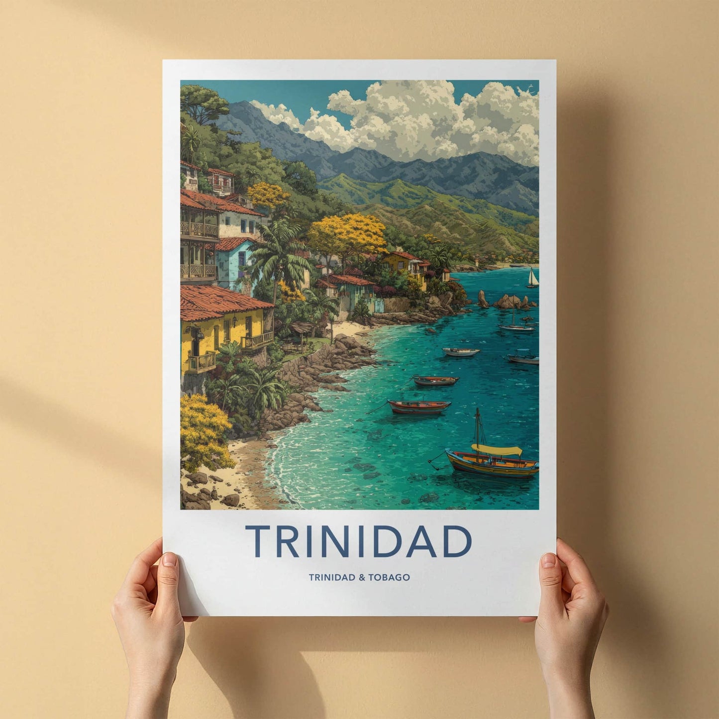 Trinidad Poster - Trinidad and Tobago Coastal Village Fine Art Home Decor