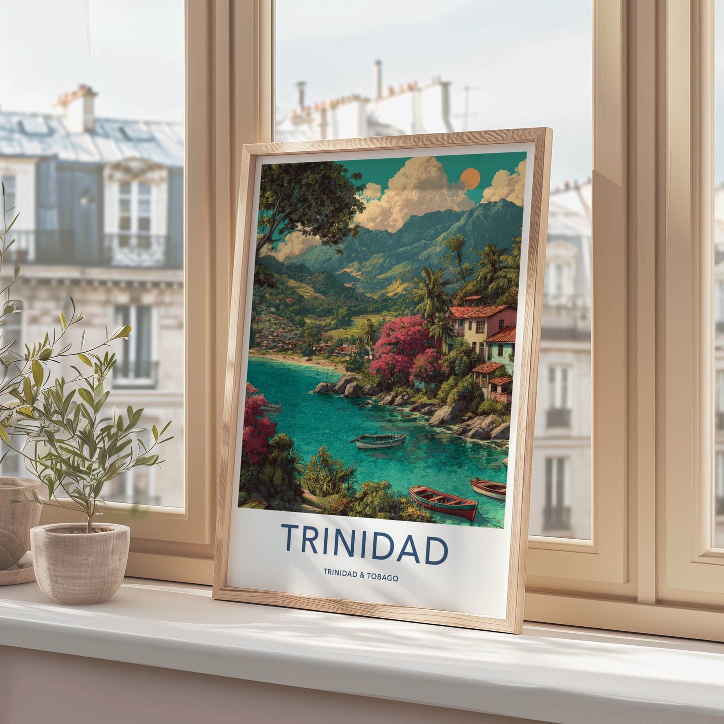 Trinidad Poster - Trinidad and Tobago Pink Blossoms Vista Wall Art