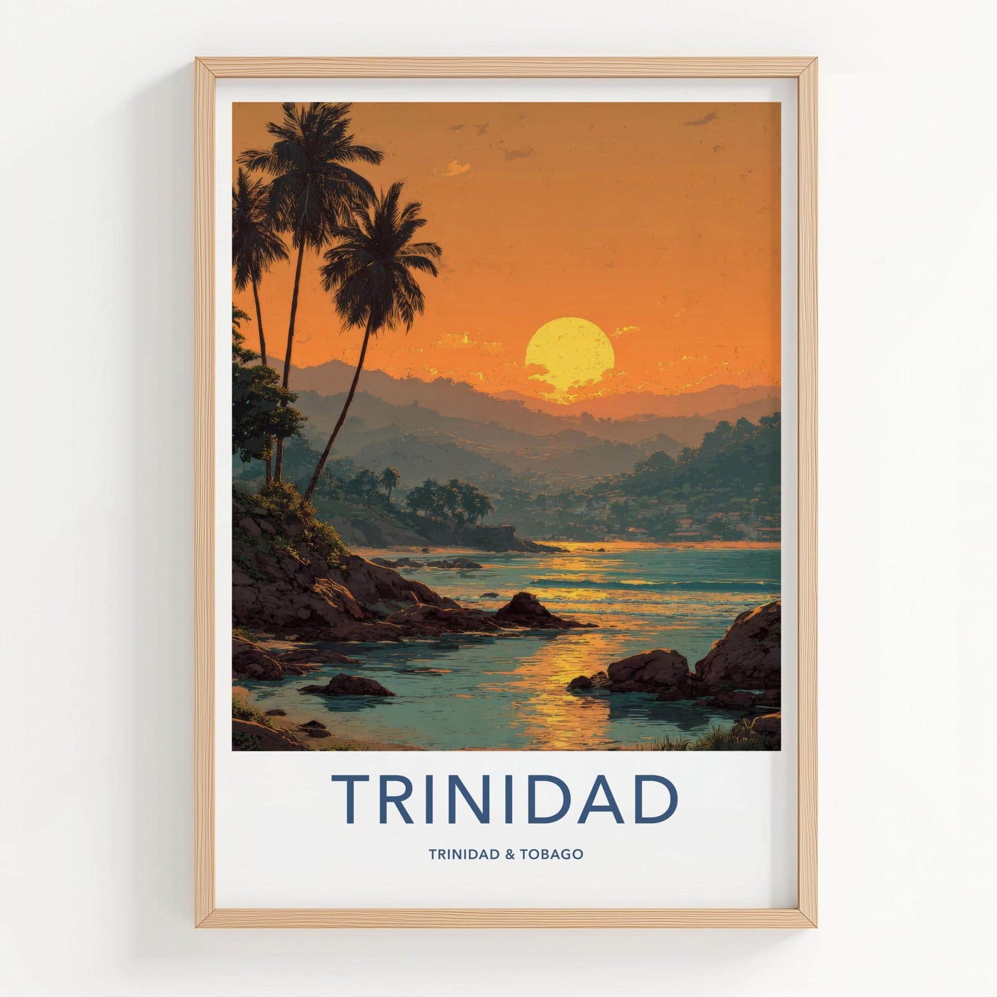 Trinidad Poster - Trinidad And Tobago Travel Art - Tropical Sunset Beach Home Decor