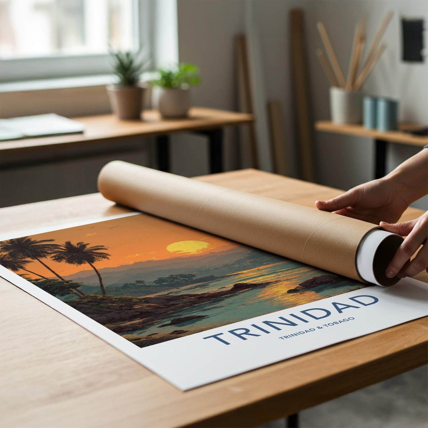 Trinidad Poster - Trinidad And Tobago Travel Art - Tropical Sunset Beach Home Decor