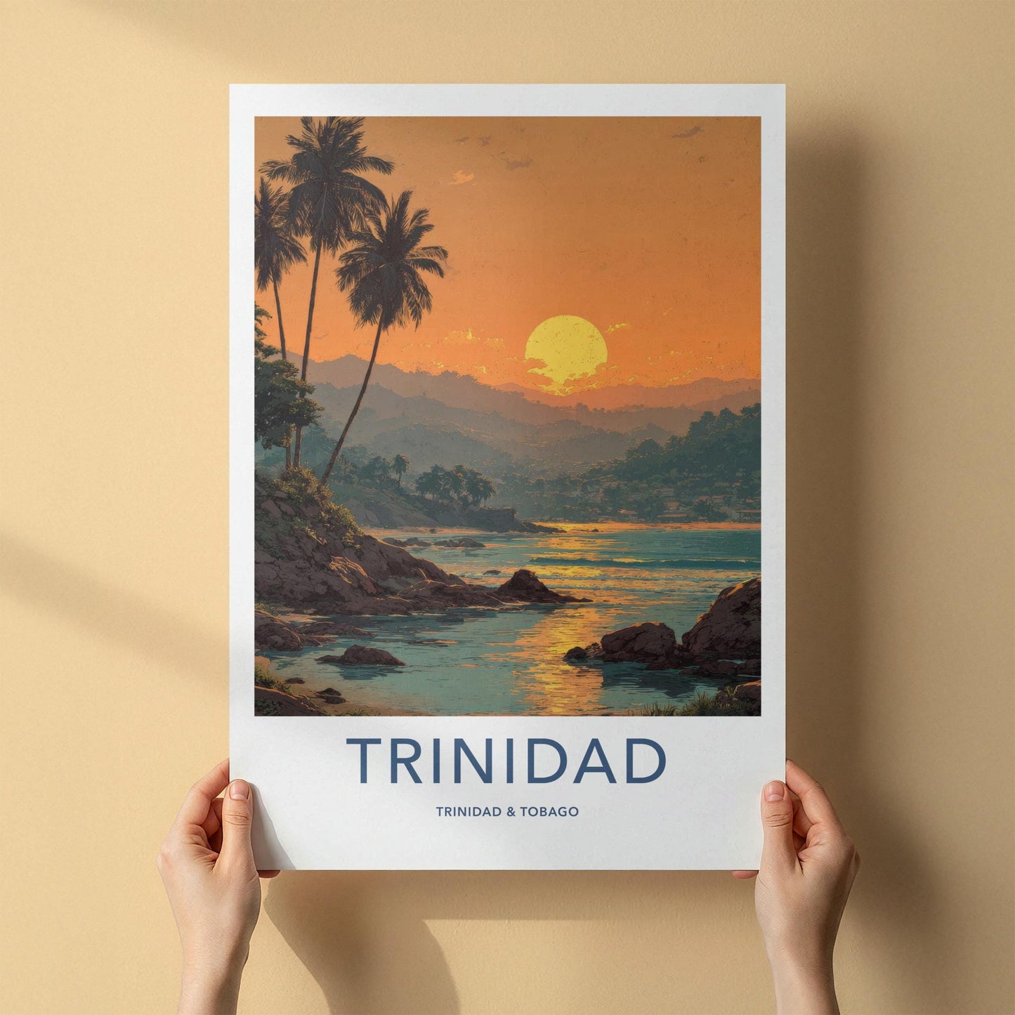 Trinidad Poster - Trinidad And Tobago Travel Art - Tropical Sunset Beach Home Decor
