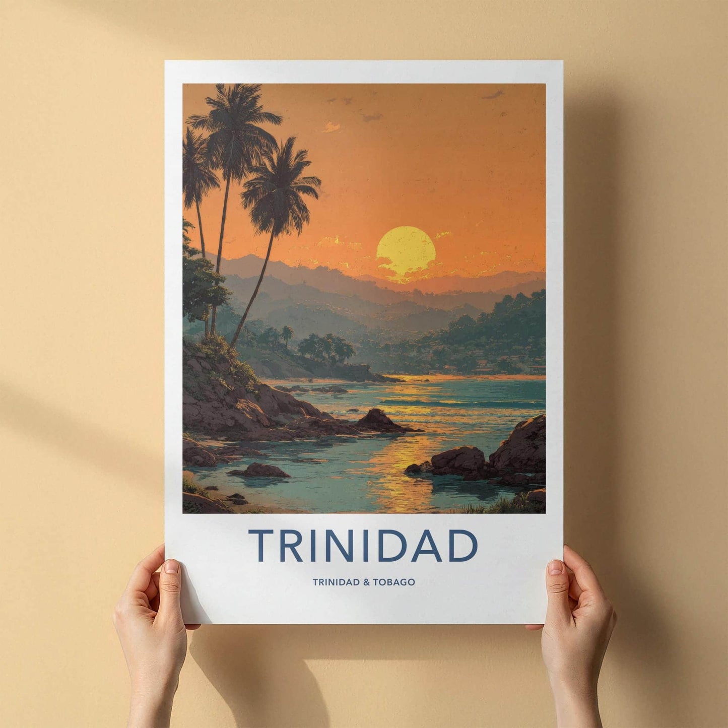 Trinidad Poster - Trinidad And Tobago Travel Art - Tropical Sunset Beach Home Decor