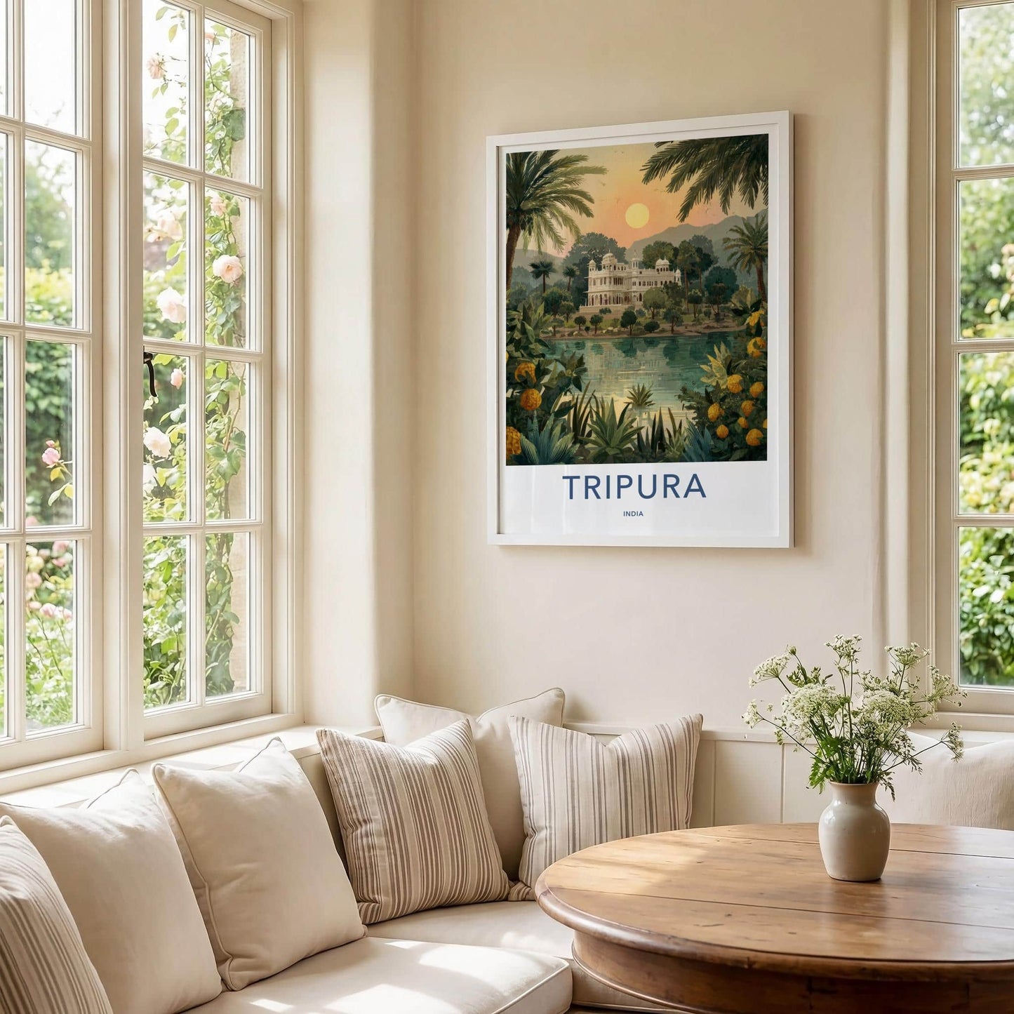 Tripura Poster - India Travel Art - Tripura Lakeside Palace Home Decor