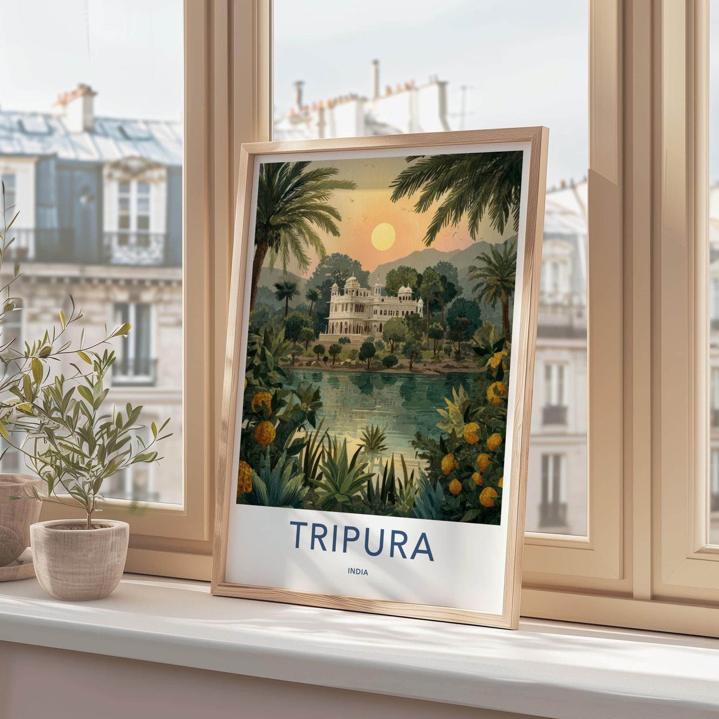 Tripura Poster - India Travel Art - Tripura Lakeside Palace Home Decor