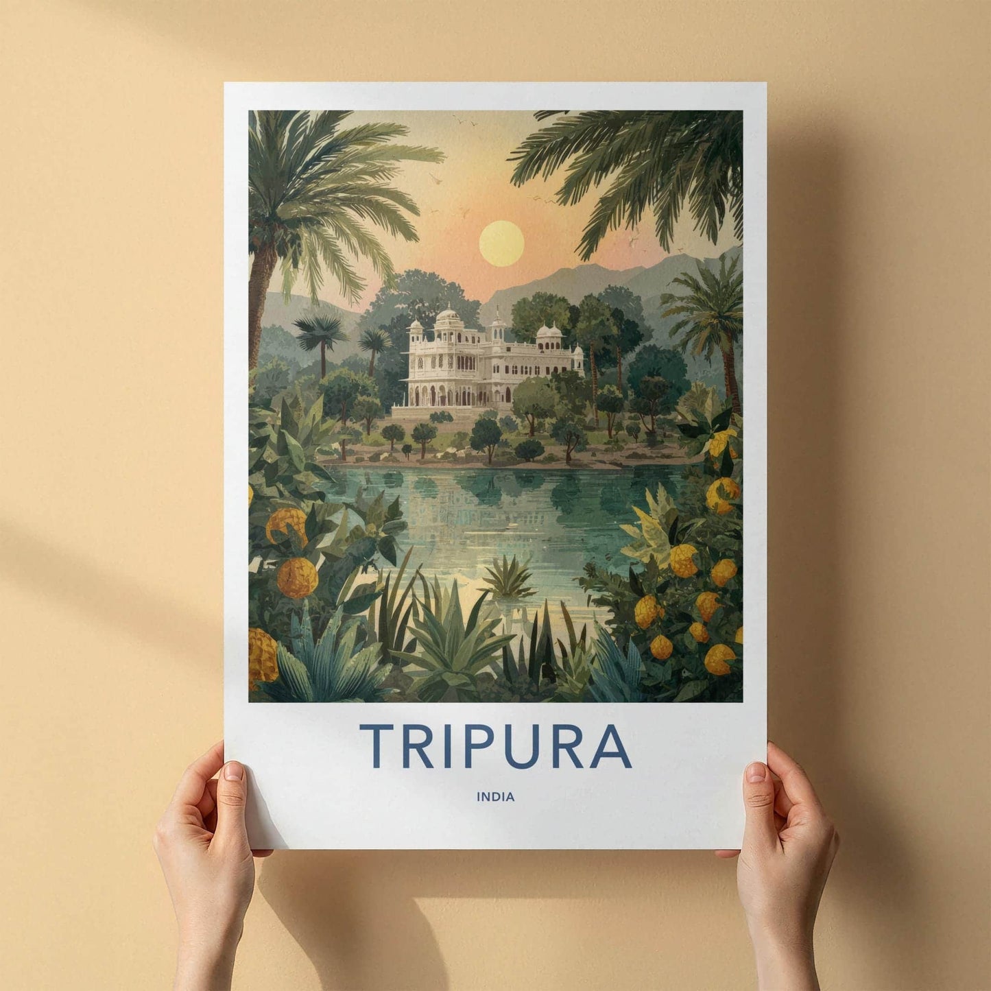 Tripura Poster - India Travel Art - Tripura Lakeside Palace Home Decor