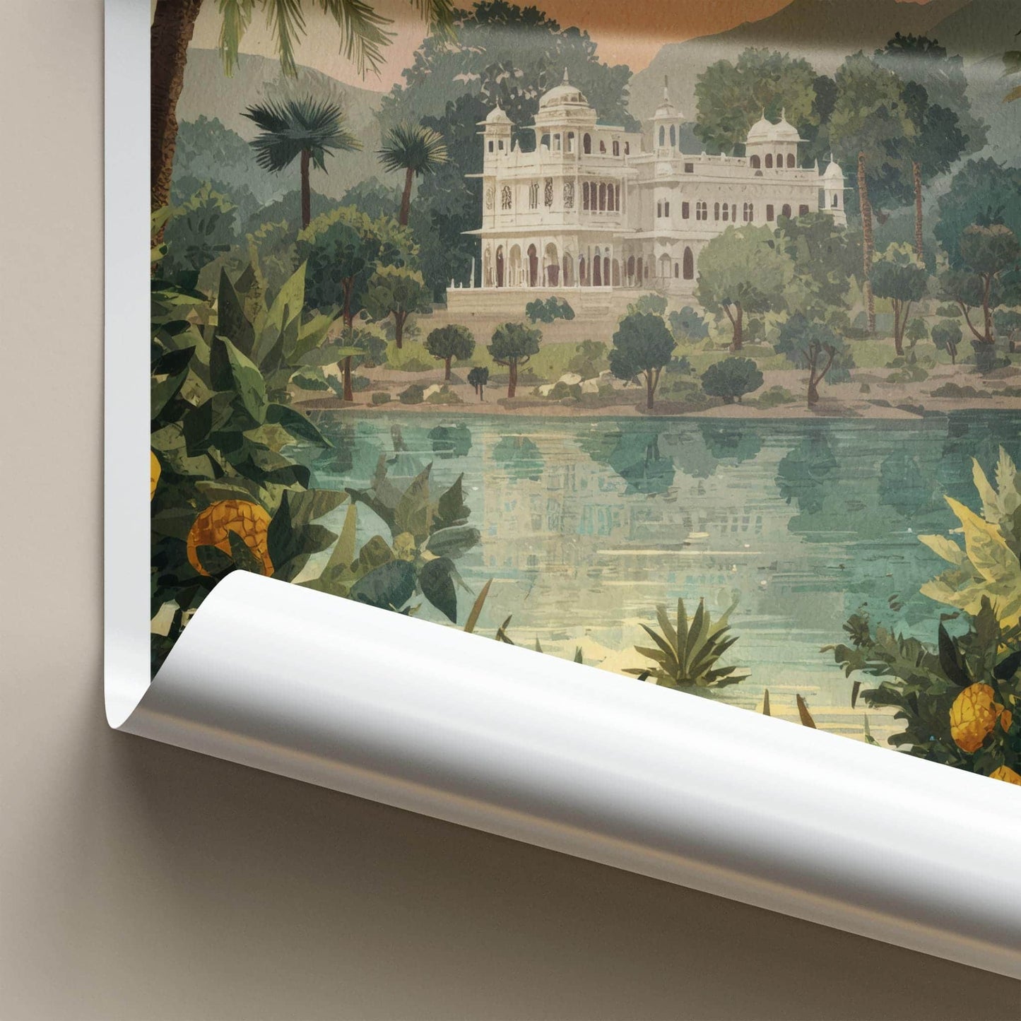 Tripura Poster - India Travel Art - Tripura Lakeside Palace Home Decor