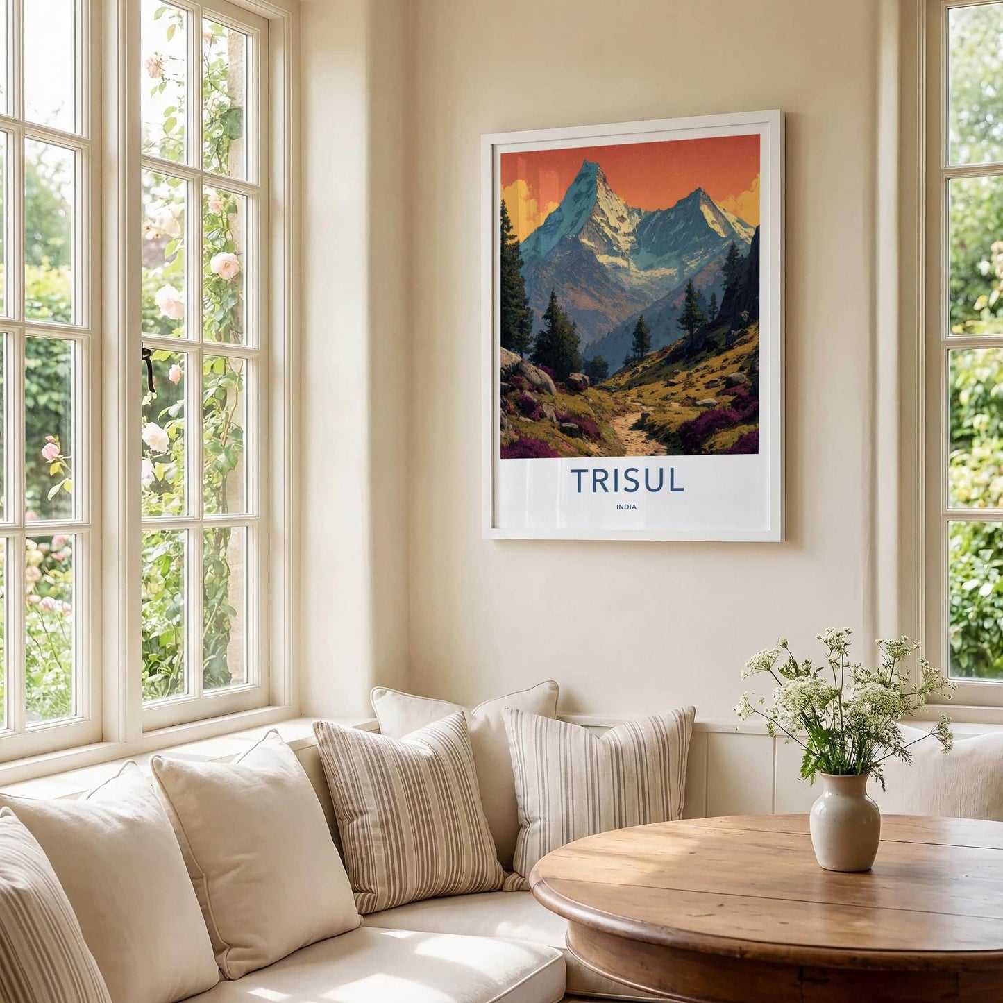 Trisul Poster - India Travel Art - Uttarakhand Himalayan Peaks Path Home Decor
