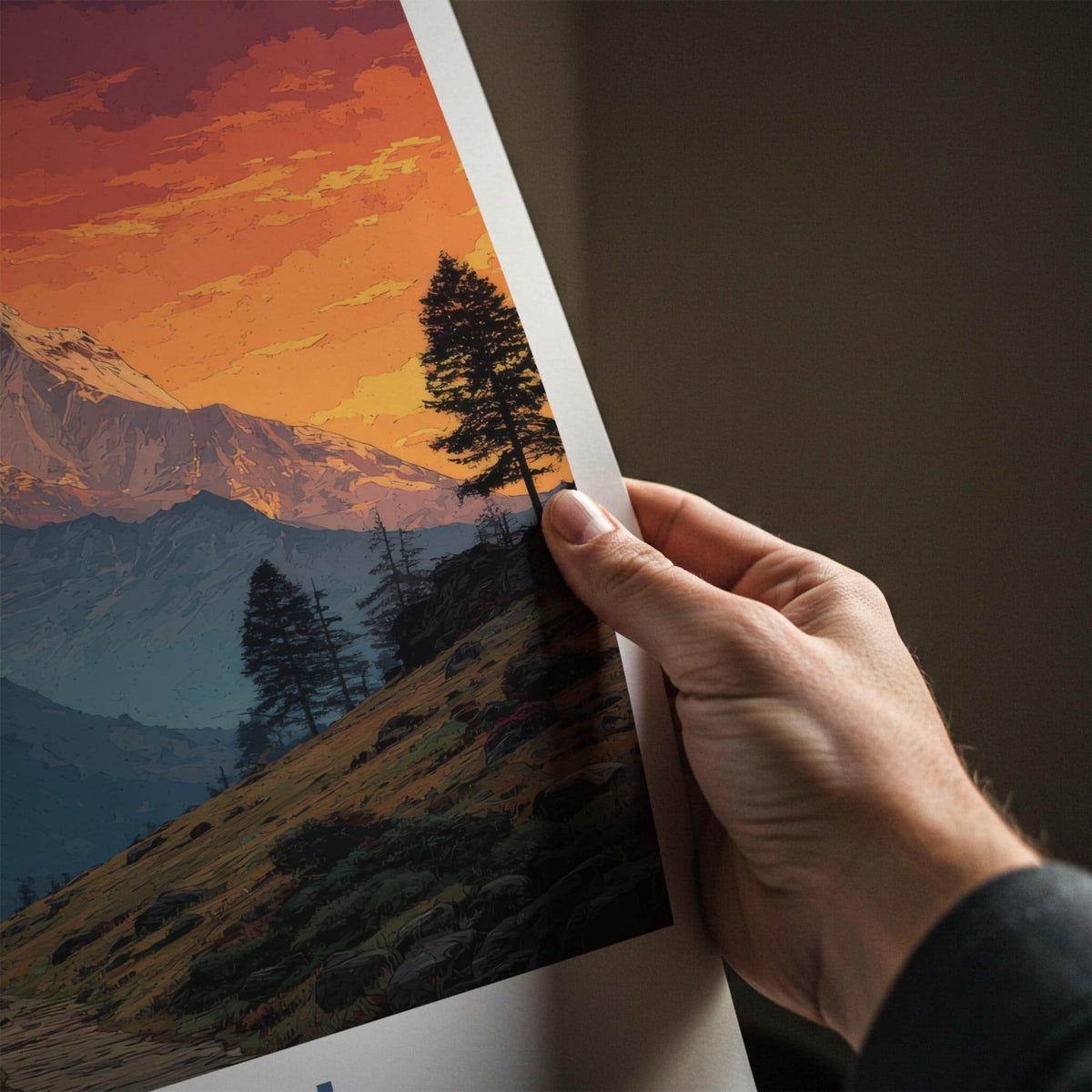 Trisul Poster - India Travel Art - Uttarakhand Mountain Path Home Decor