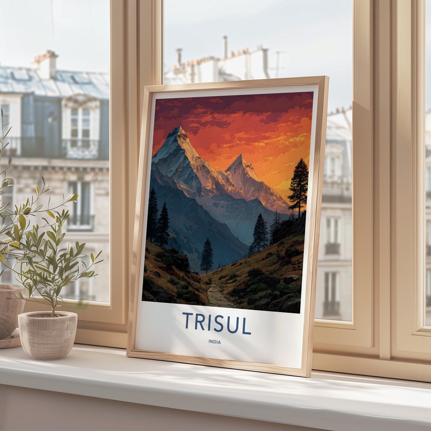 Trisul Poster - India Travel Art - Uttarakhand Mountain Path Home Decor