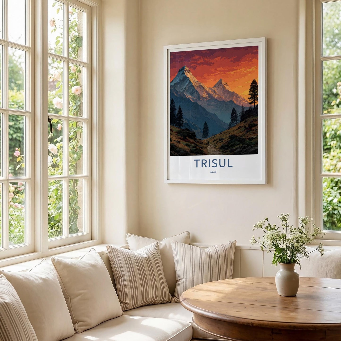 Trisul Poster - India Travel Art - Uttarakhand Mountain Path Home Decor