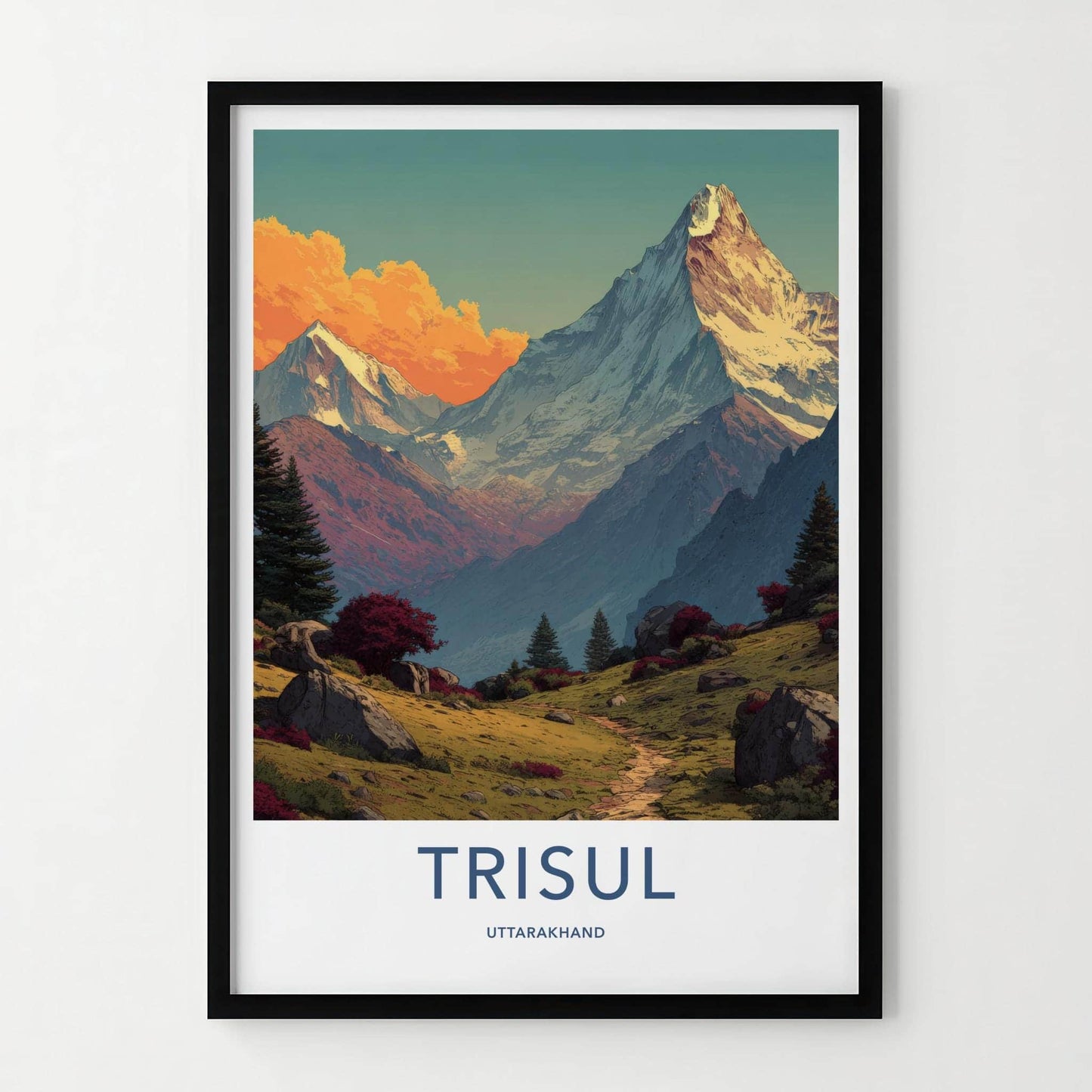 Trisul Poster - India Travel Art - Uttarakhand Mountain View Wall Decor