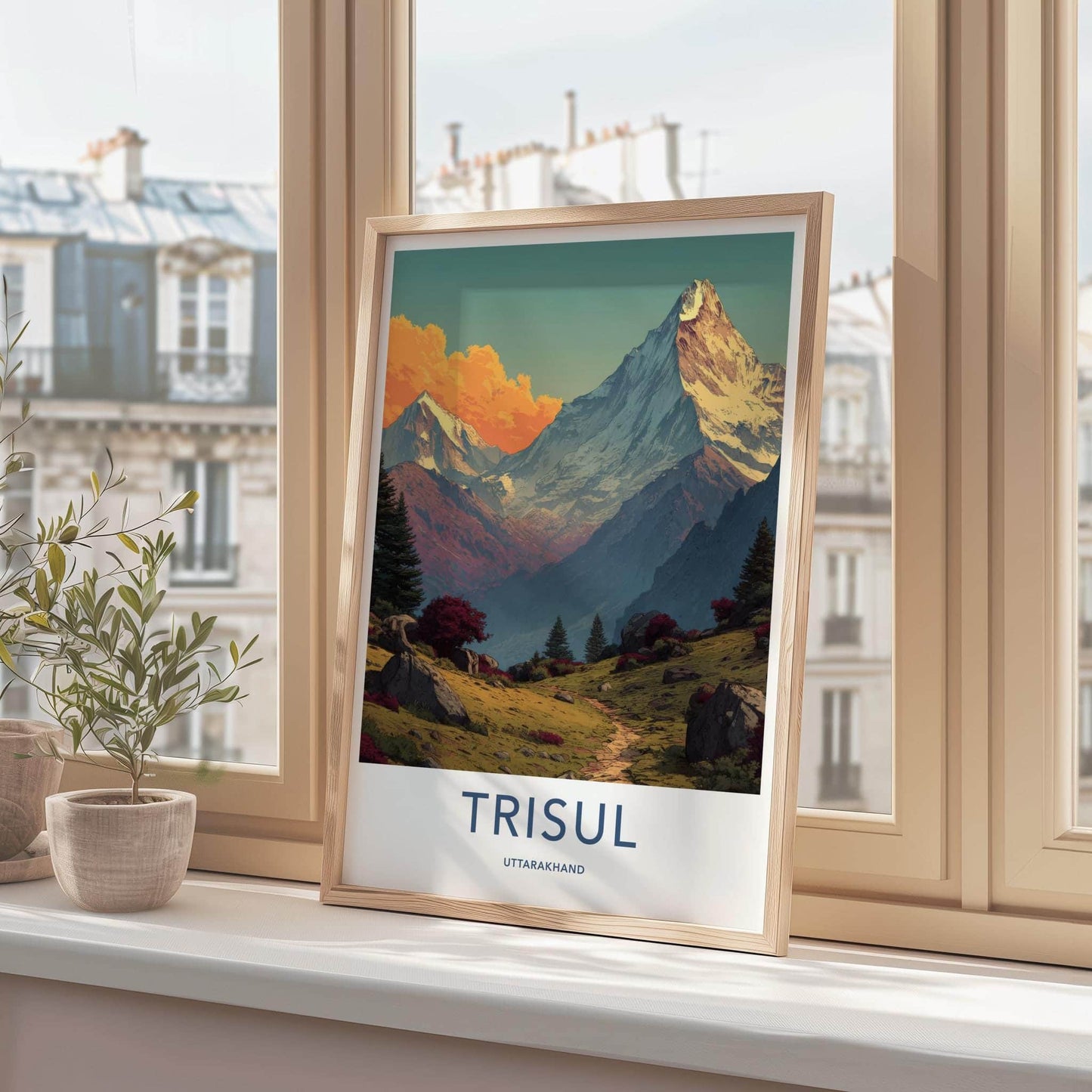 Trisul Poster - India Travel Art - Uttarakhand Mountain View Wall Decor