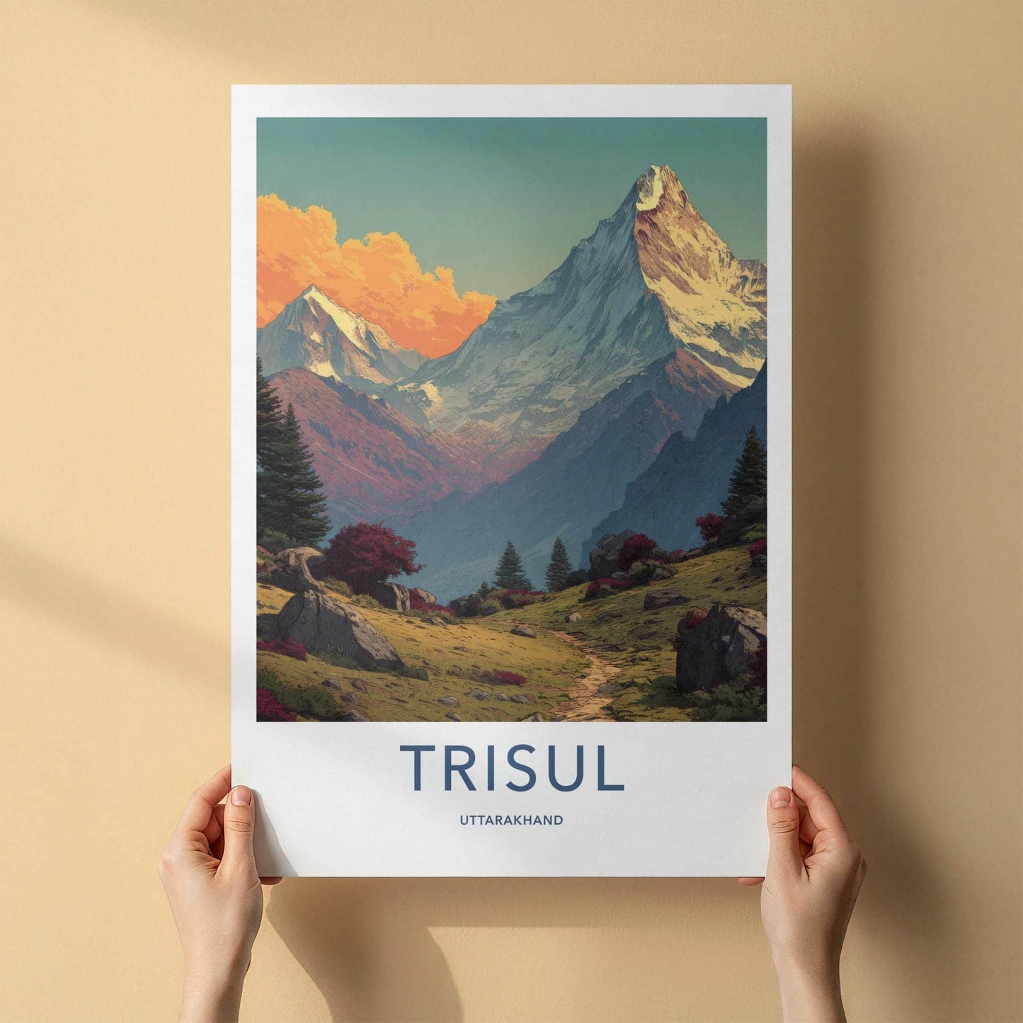 Trisul Poster - India Travel Art - Uttarakhand Mountain View Wall Decor